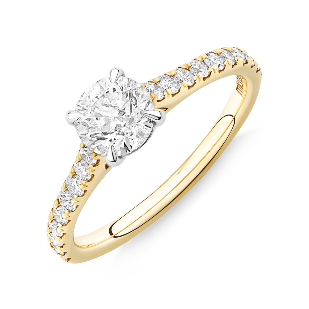 Engagement Ring with 1 1/4 Carat TW of Diamonds in 14kt Yellow/White Gold