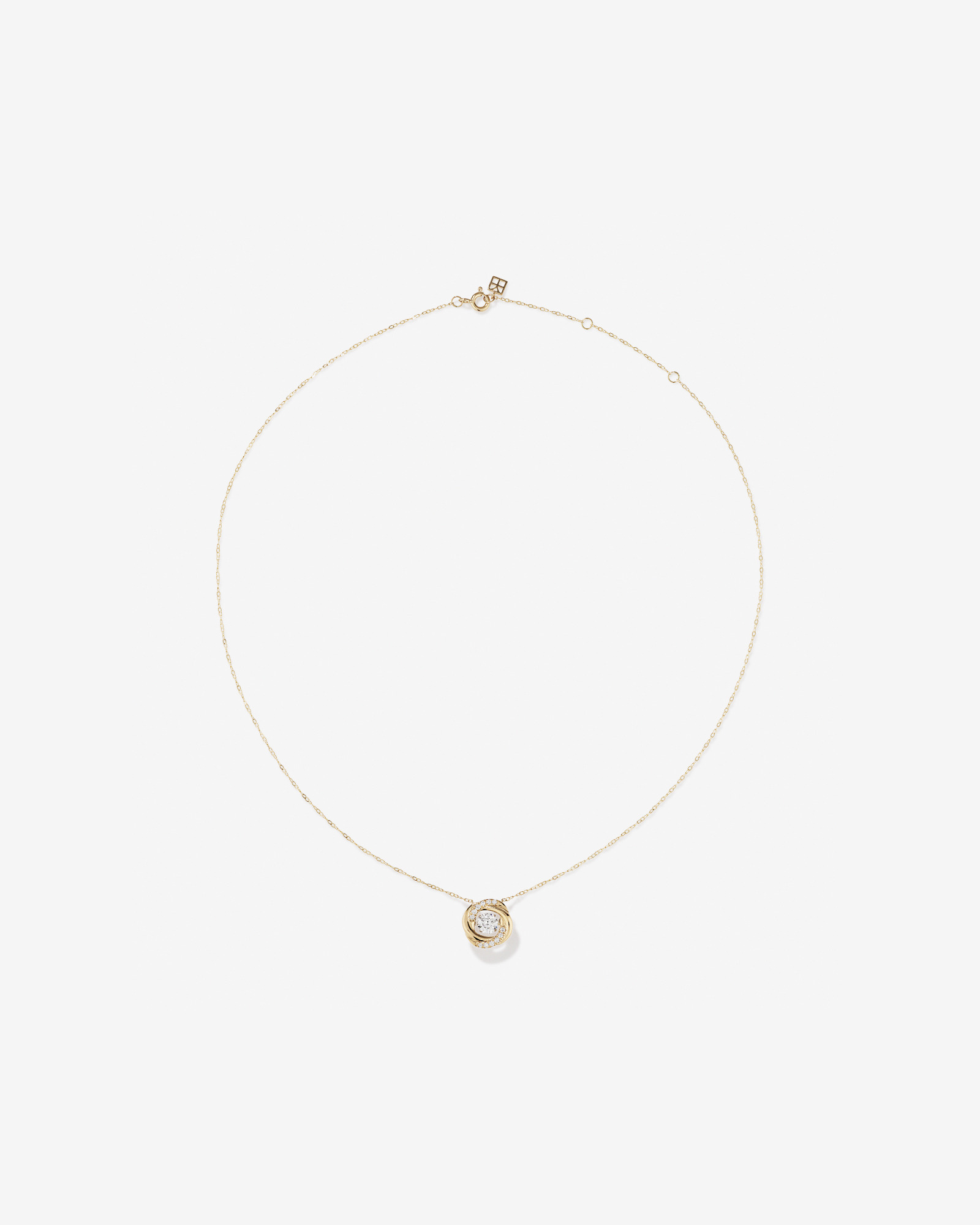 Lume Lab Swirl Pendant with 0.60 Carat TW of Laboratory-Grown Diamonds in 10kt Yellow Gold