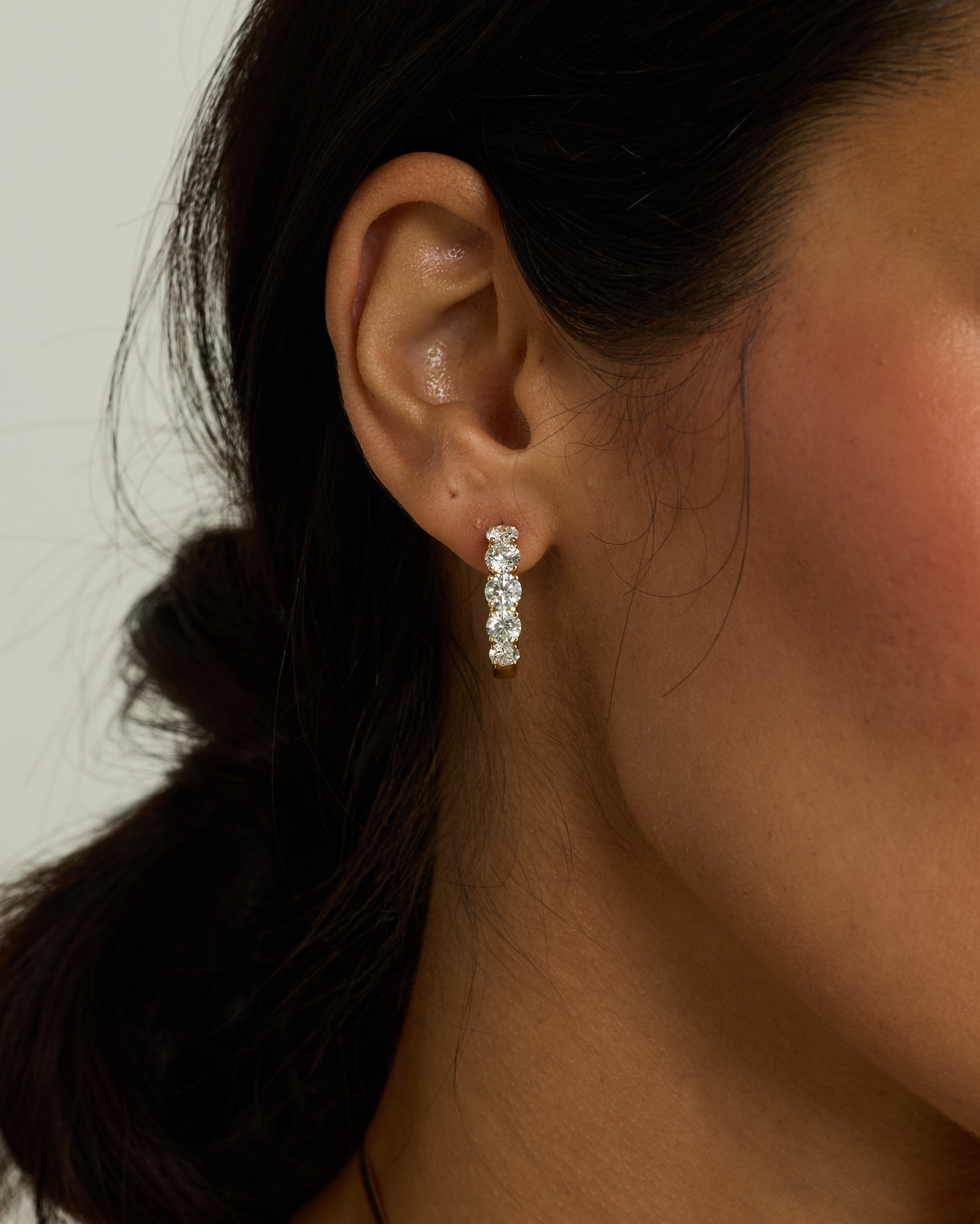 3.02TW Lab Diamond Huggie Earrings in 10kt Gold