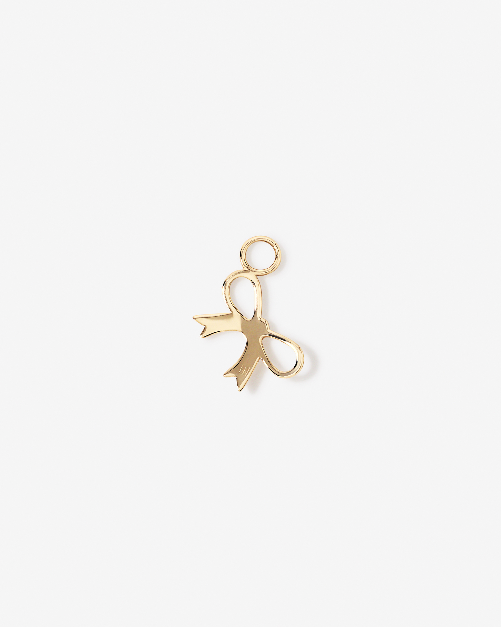 Bow Single Earring Charm in 10kt Yellow Gold