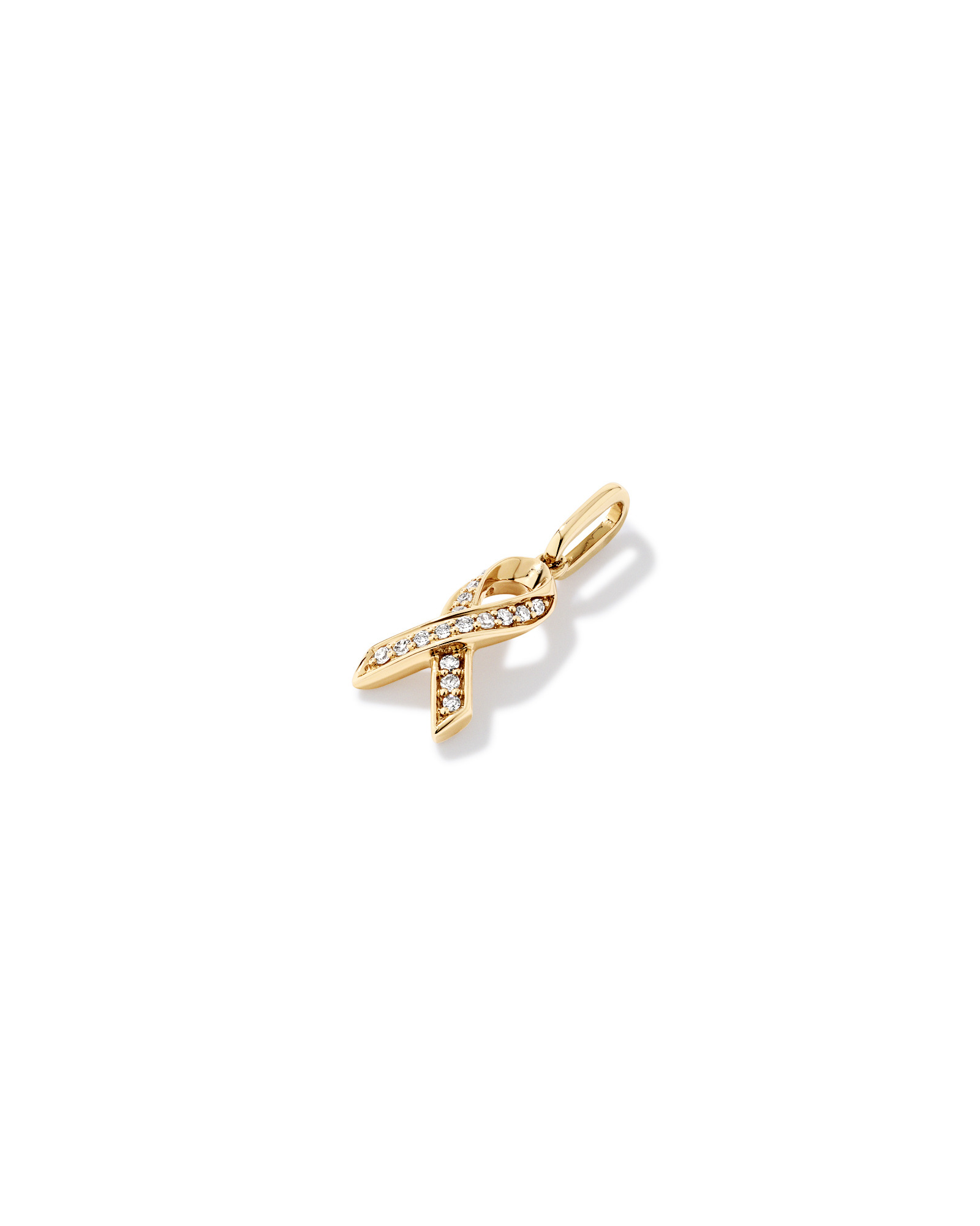 0.05TW Cancer Ribbon Pendant in 10kt Gold