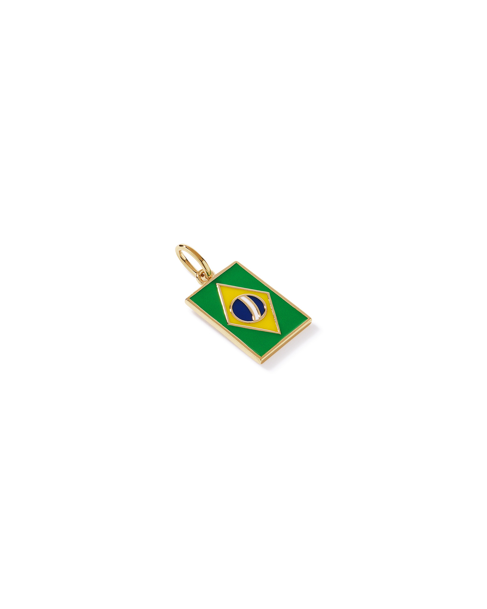 Pendentif du drapeau du Brésil en 18Kt Vermeil