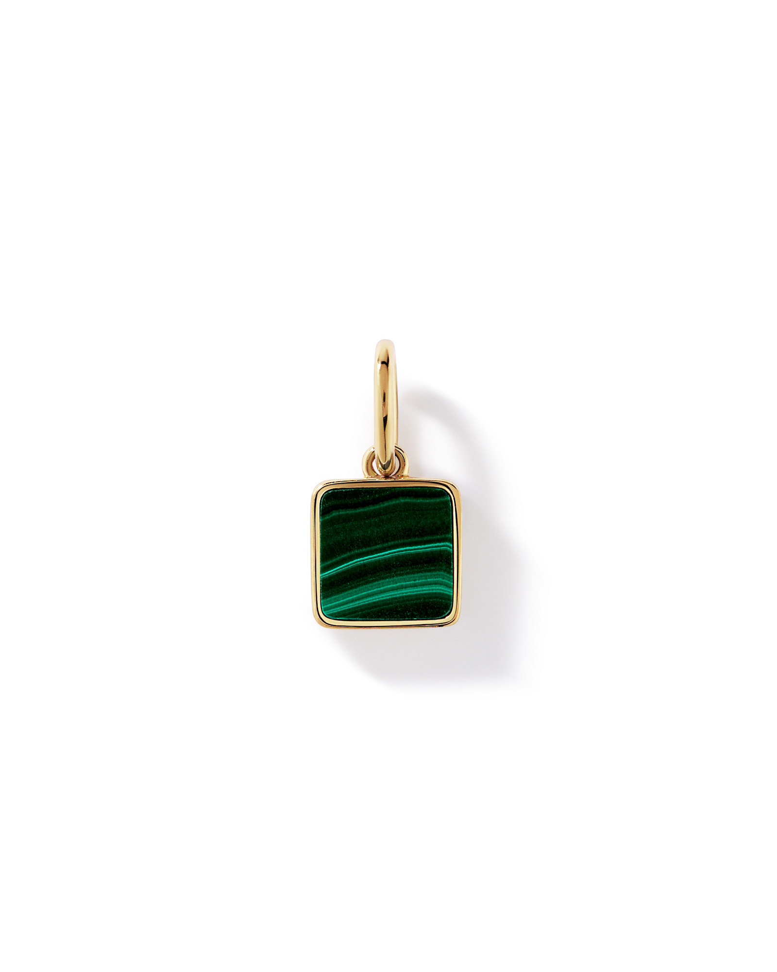 Malachite Square Pendant in 18kt Vermeil