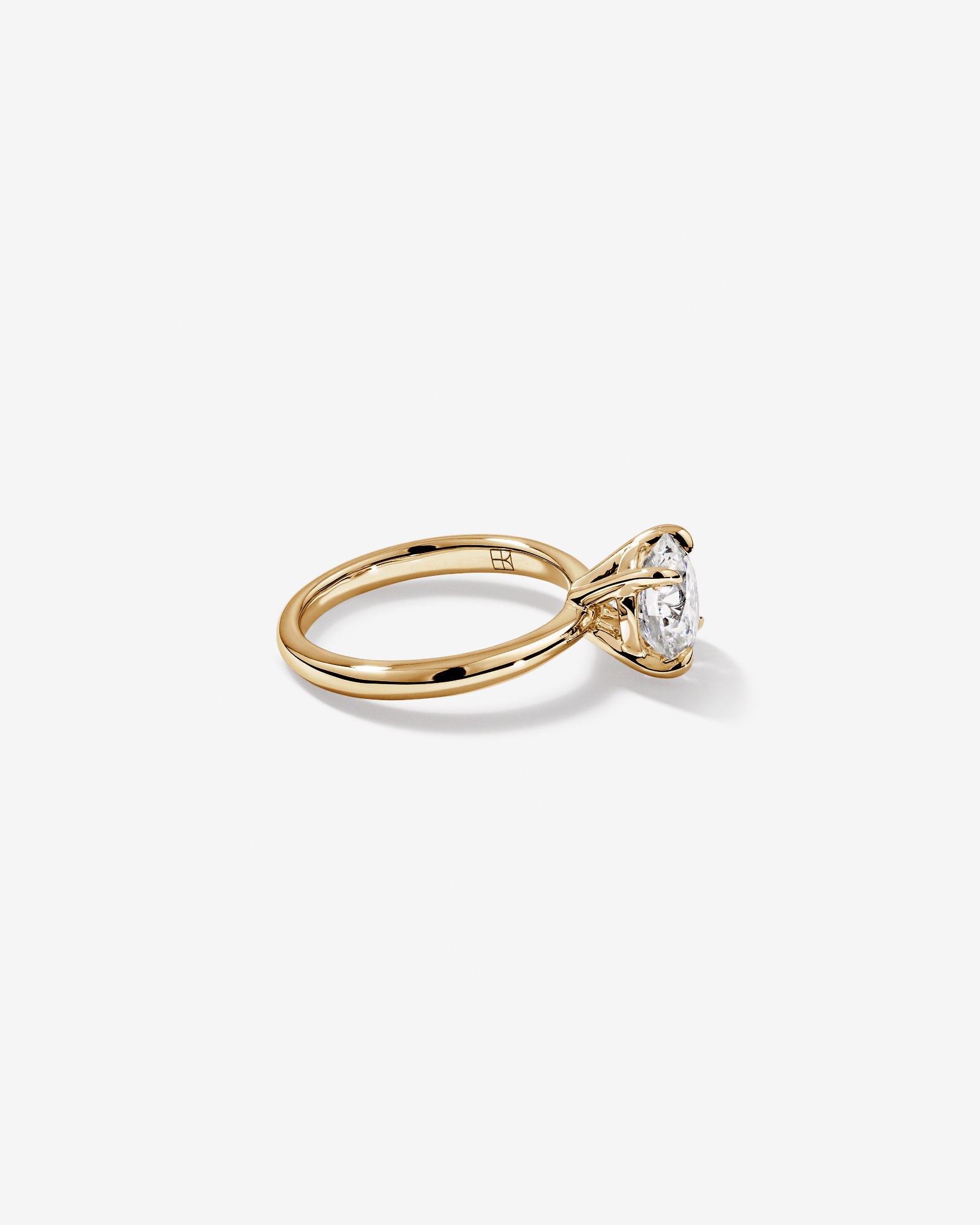 Bague solitaire en or jaune 14 carats sertie d'un diamant rond brillant de 2,25 carats, cultivé en laboratoire