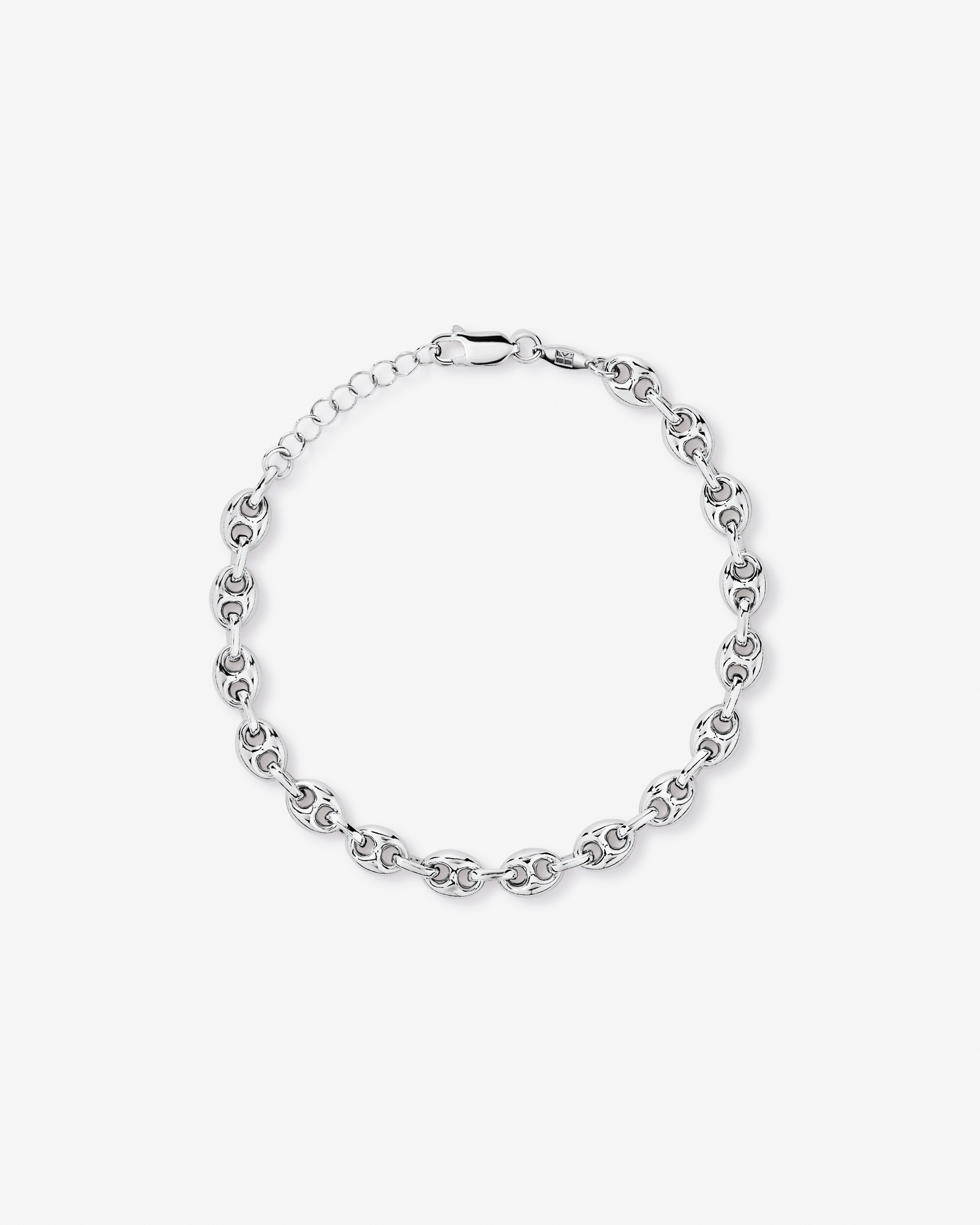 19cm (7.48") Puff Anchor Bracelet in Sterling Silver