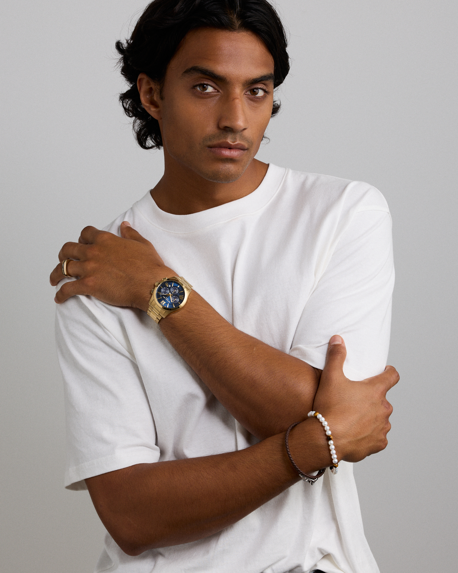 Men's Solar Chronograph Watch in Gold Tone Stainless Steel