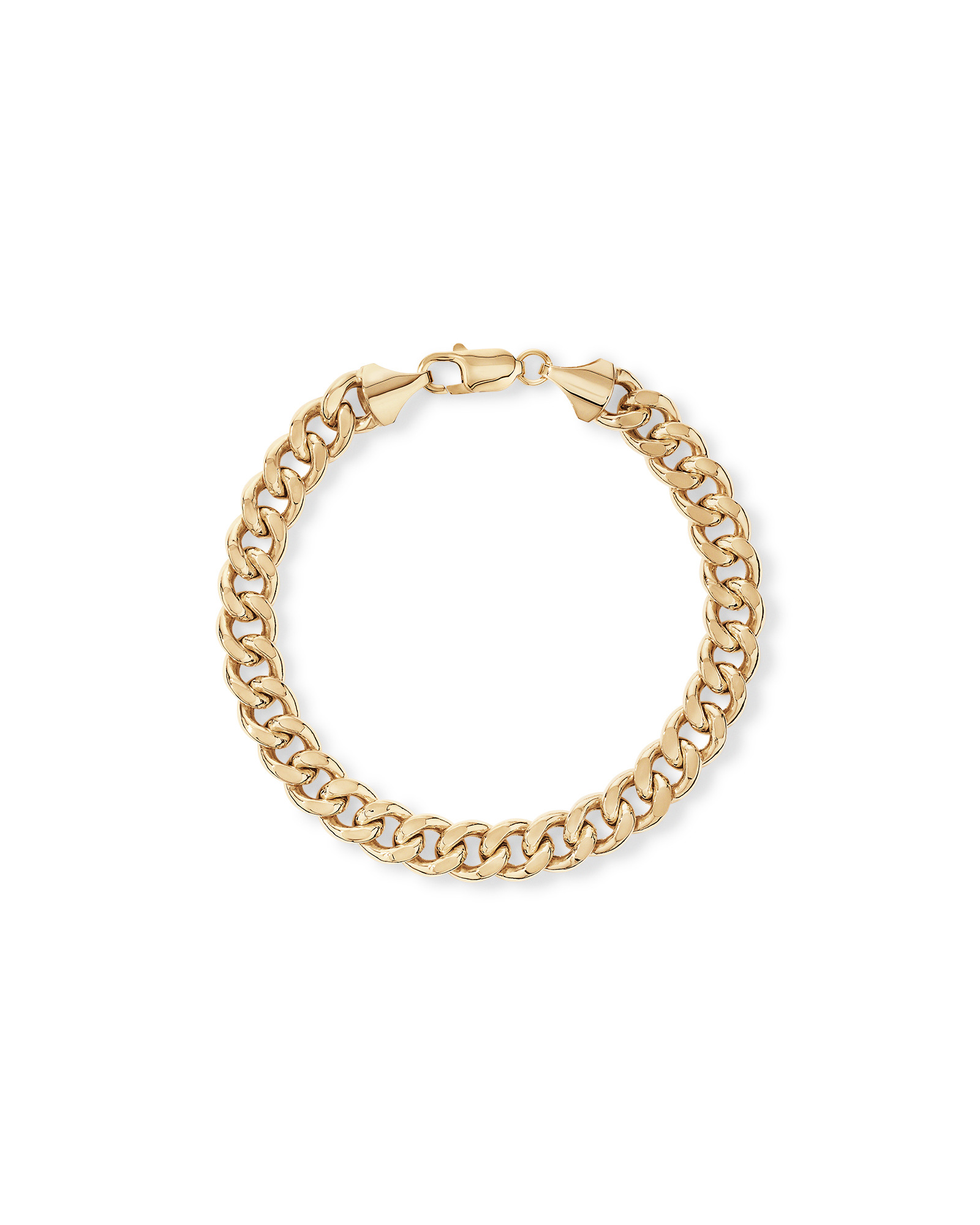 Bracelet Chaîne Gourmette Diamantée Semi-Solide 23 cm (9") 9 mm en Or Jaune 10 Carats