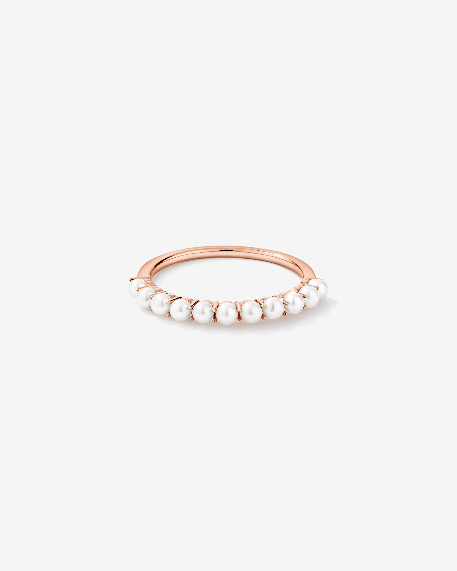 Cultured Freshwater Pearl Band Ring 10kt Rose Gold