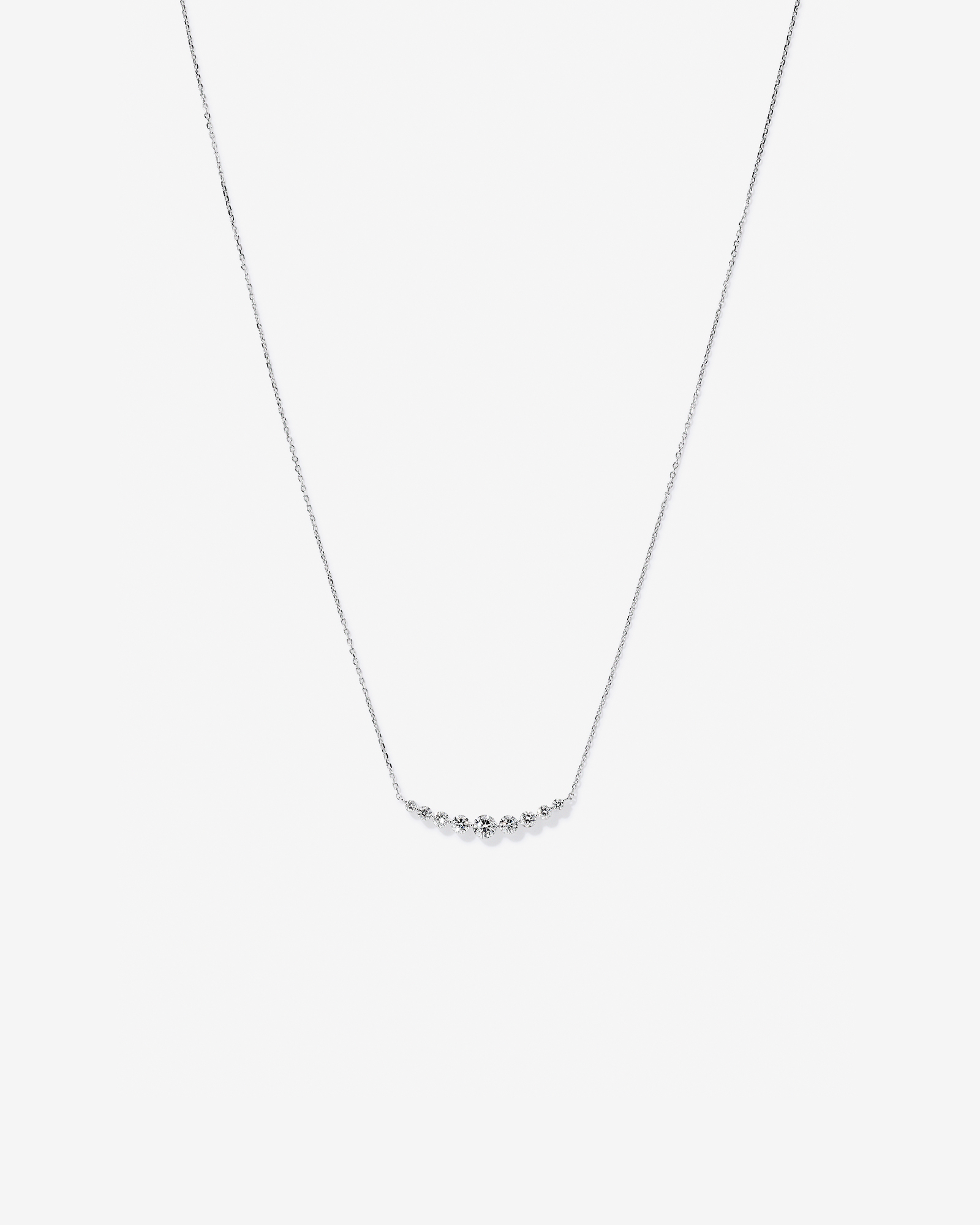 1.00TW Lab Diamond Graduated Necklace in Silver