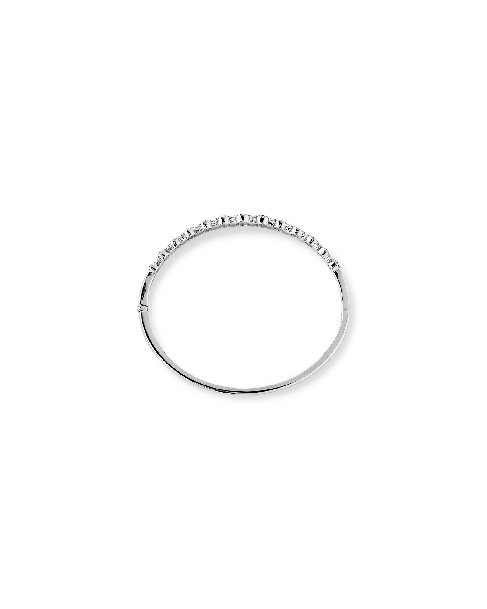Bracelet jonc à bulles en or blanc 14 K avec saphir et diamants totalisant 1,03 ct