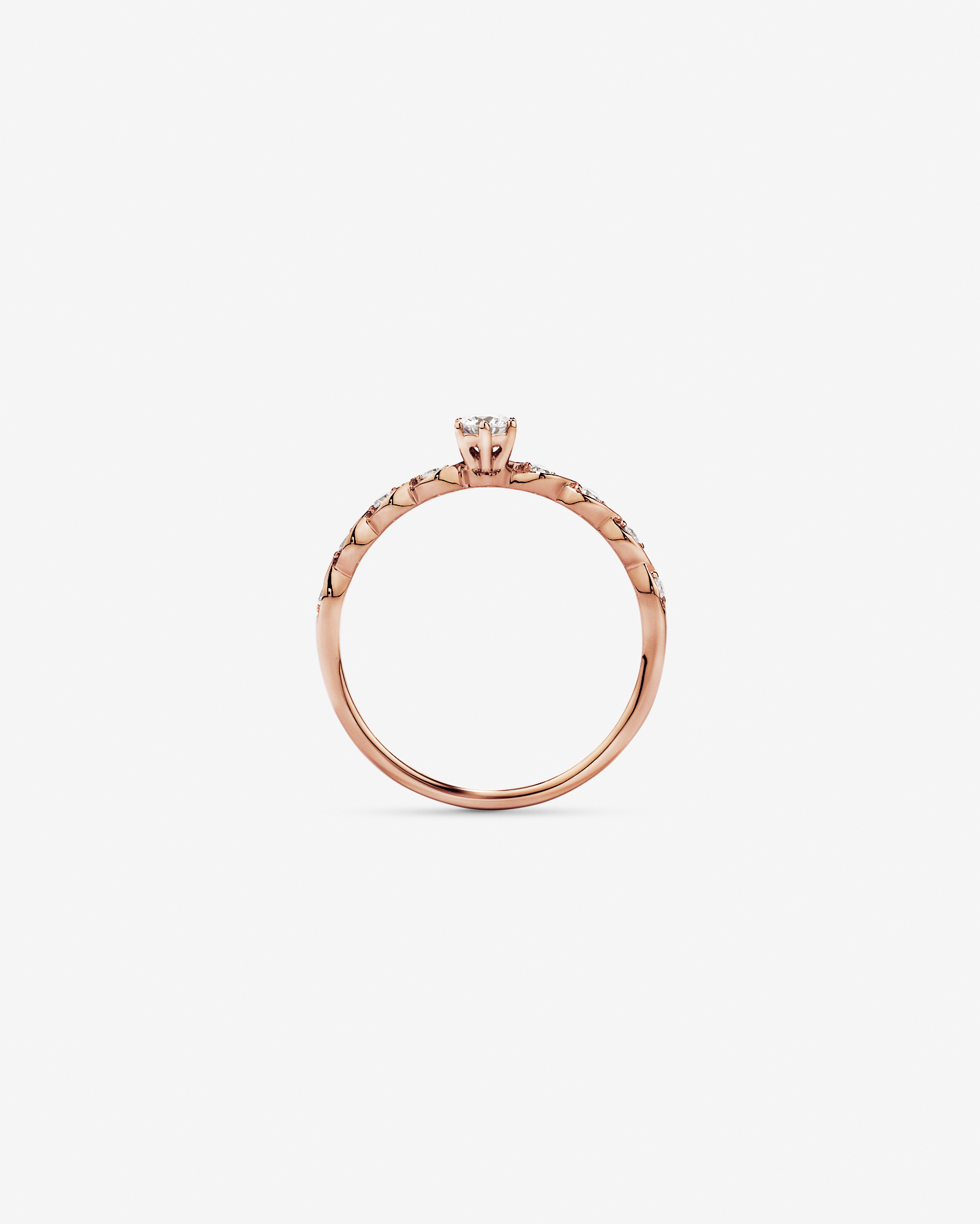 0.17TW Round Brilliant Laboratory-Grown Diamond Promise Ring 10kt Rose Gold