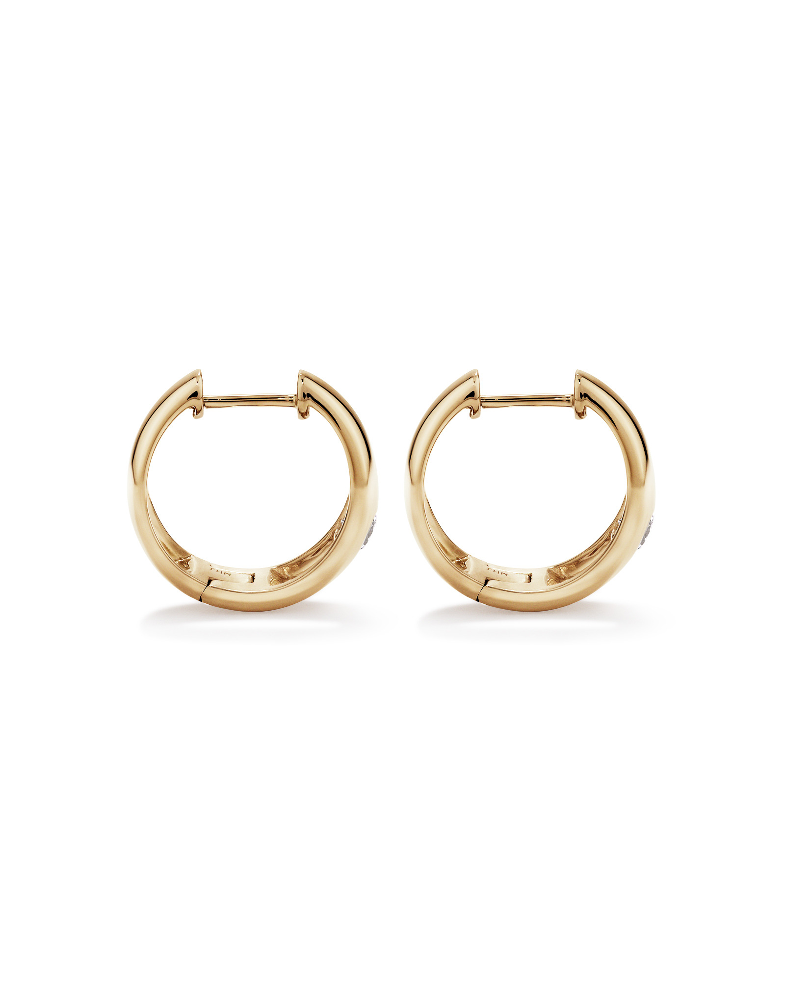 0.24 Carat TW of Laboratory-Grown Round Brilliant Diamond Huggie Earrings in 10kt Yellow Gold