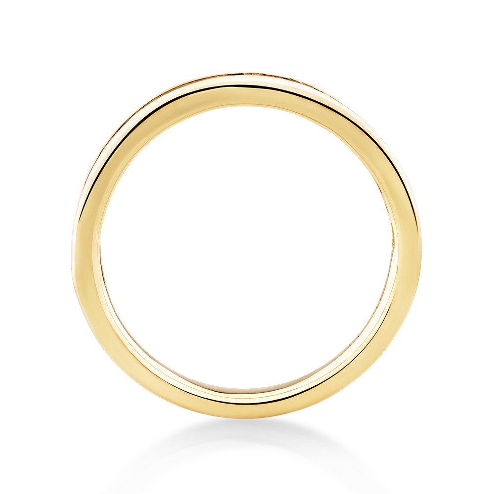 Alliance en or jaune 14 carats avec diamants de 0,50 carat (poids total) et sertis en canal