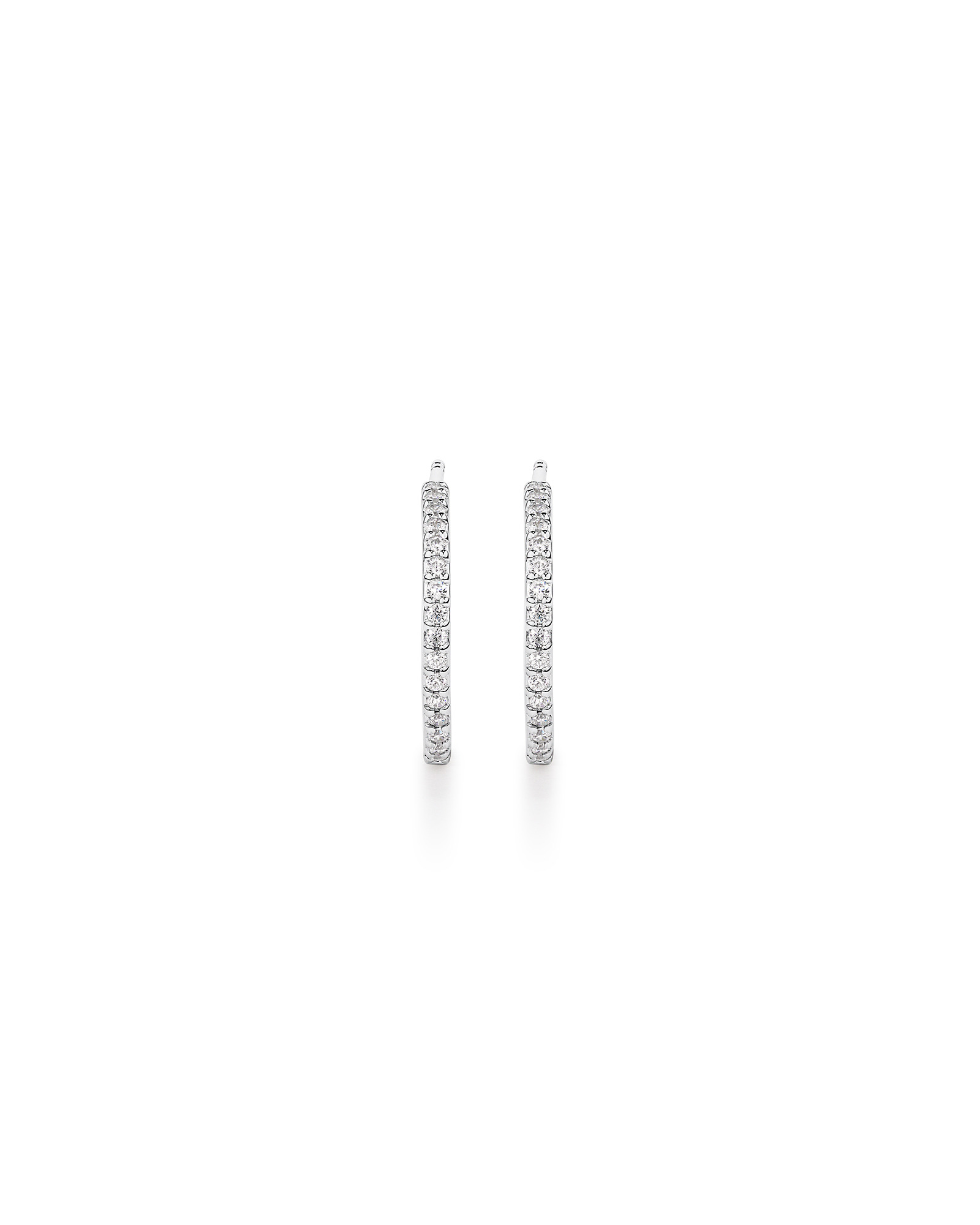 Boucles d’oreilles demi-créoles avec zircone cubique en argent sterling
