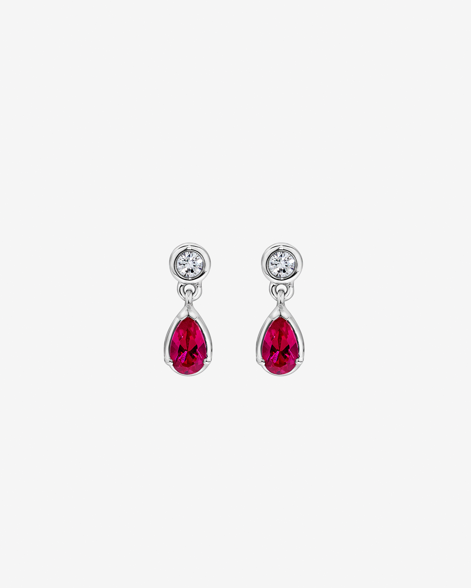 Laboratory-Grown Diamond & Created Ruby Gift Set in Silver