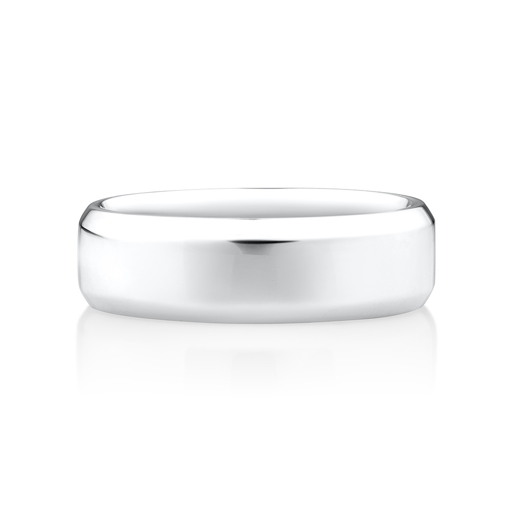 Alliance plate biseautée en argent sterling, 7 mm