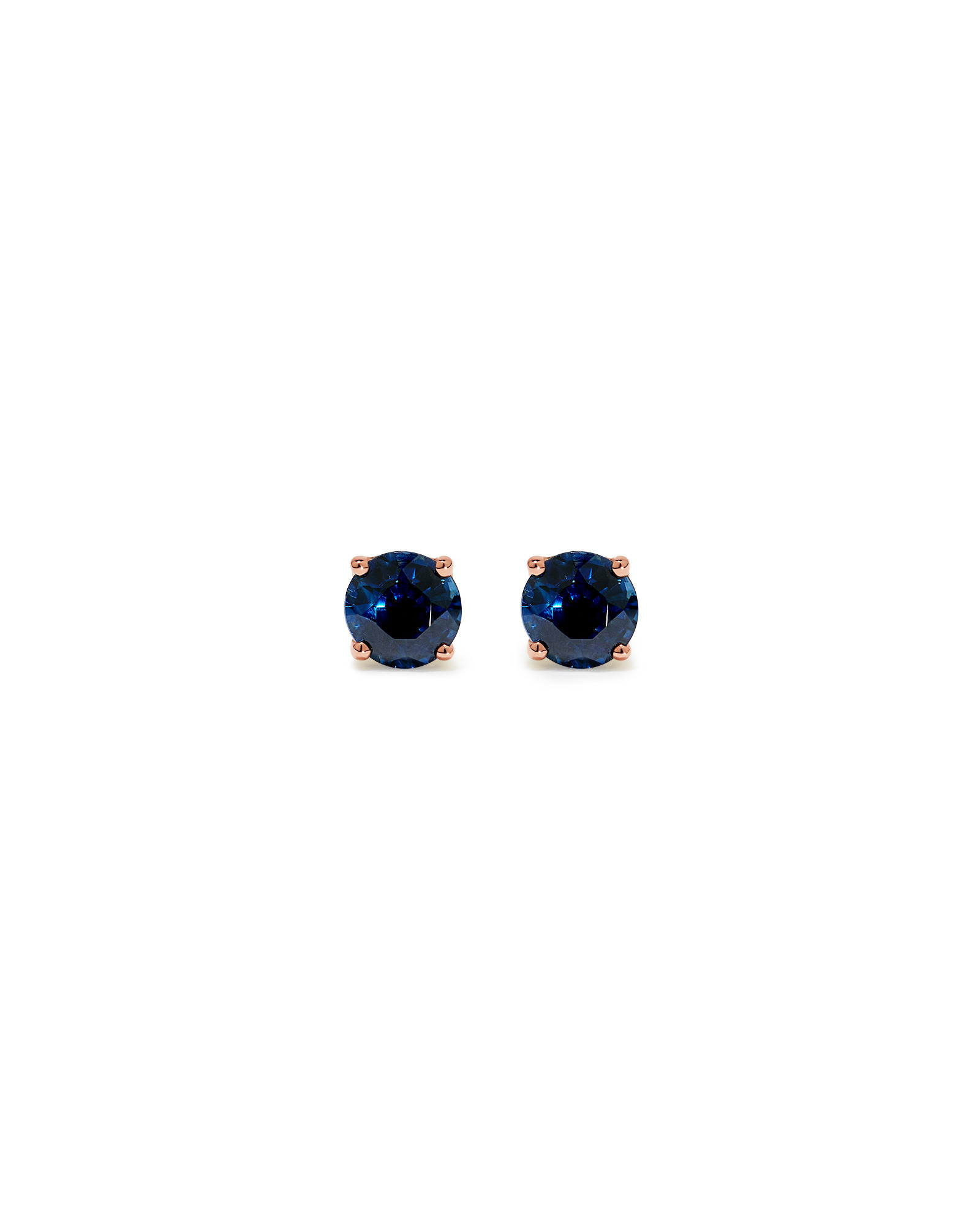 Australian Sapphire Round Stud Earrings in 10kt Rose Gold