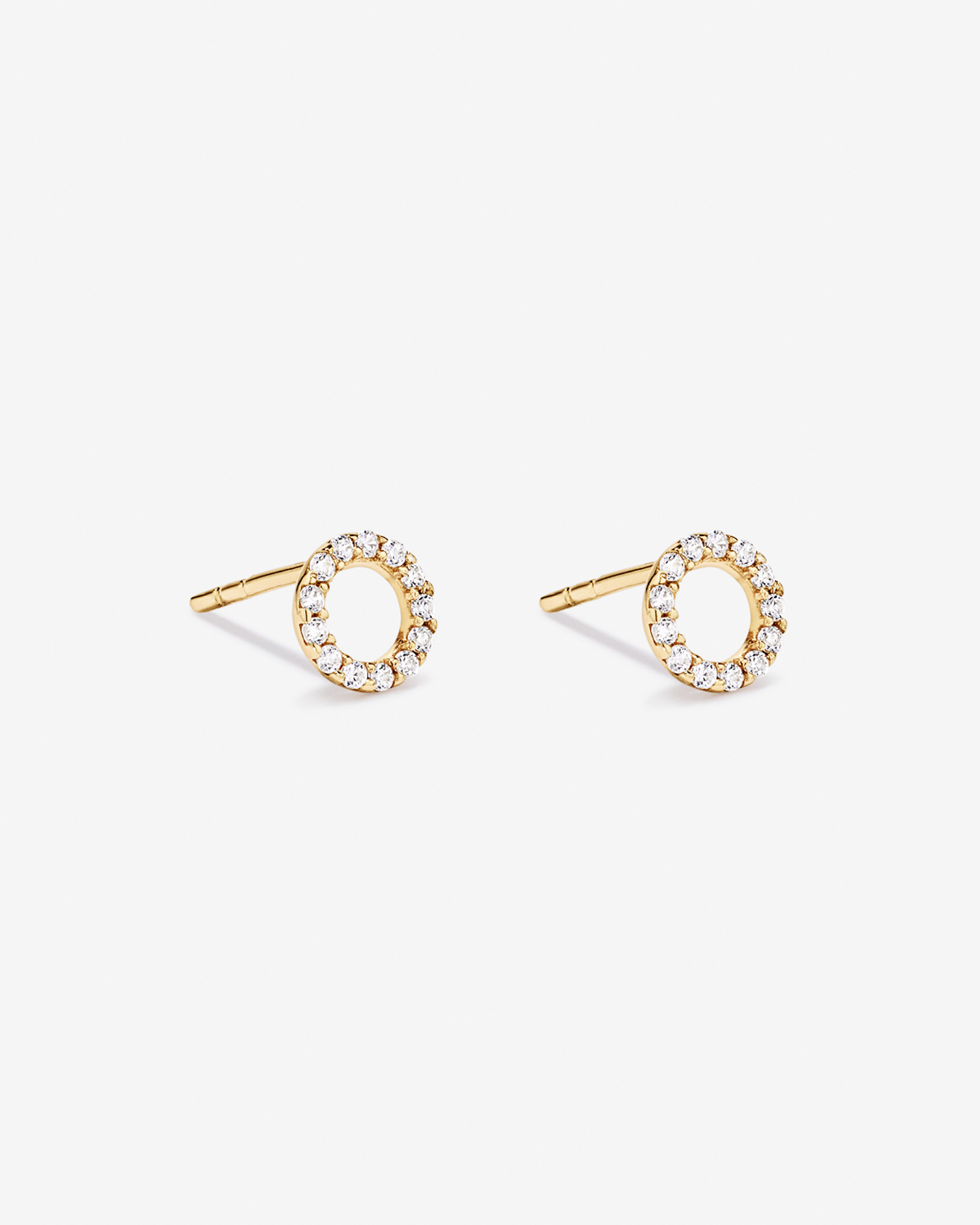 Circle Necklace & Earring Set in 18kt Vermeil with Cubic Zirconia
