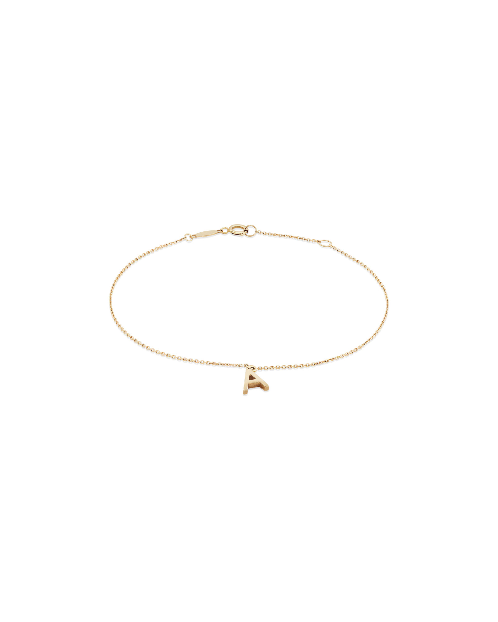 Collier à pendentif initiale A en or jaune 10 K
