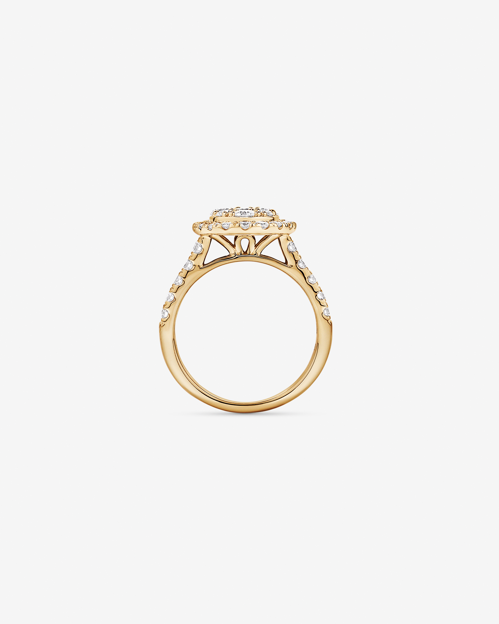 2.00TW Round Brilliant Laboratory-Grown Diamond Cluster Ring 10kt Yellow Gold