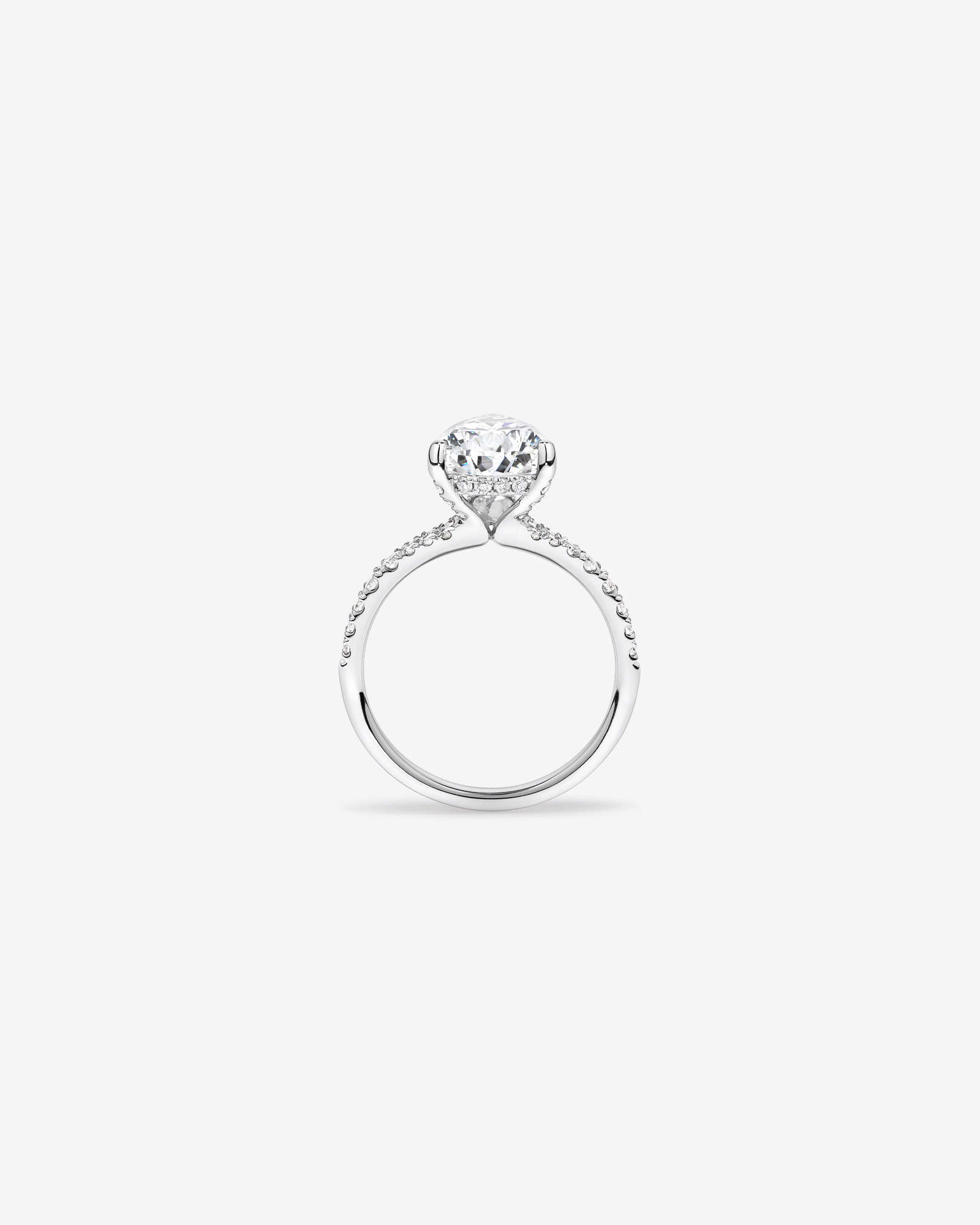 3.50 Carat TW Pear Cut Laboratory-Grown Diamond Engagement Ring 18kt White Gold