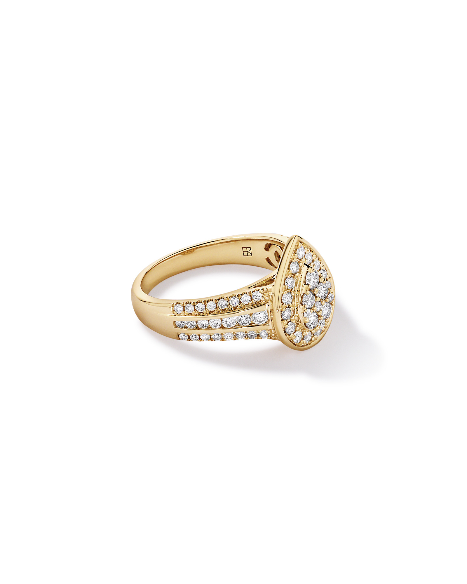 0.85 Carat TW Pear-Shaped Diamond Cluster Ring 10kt Yellow Gold