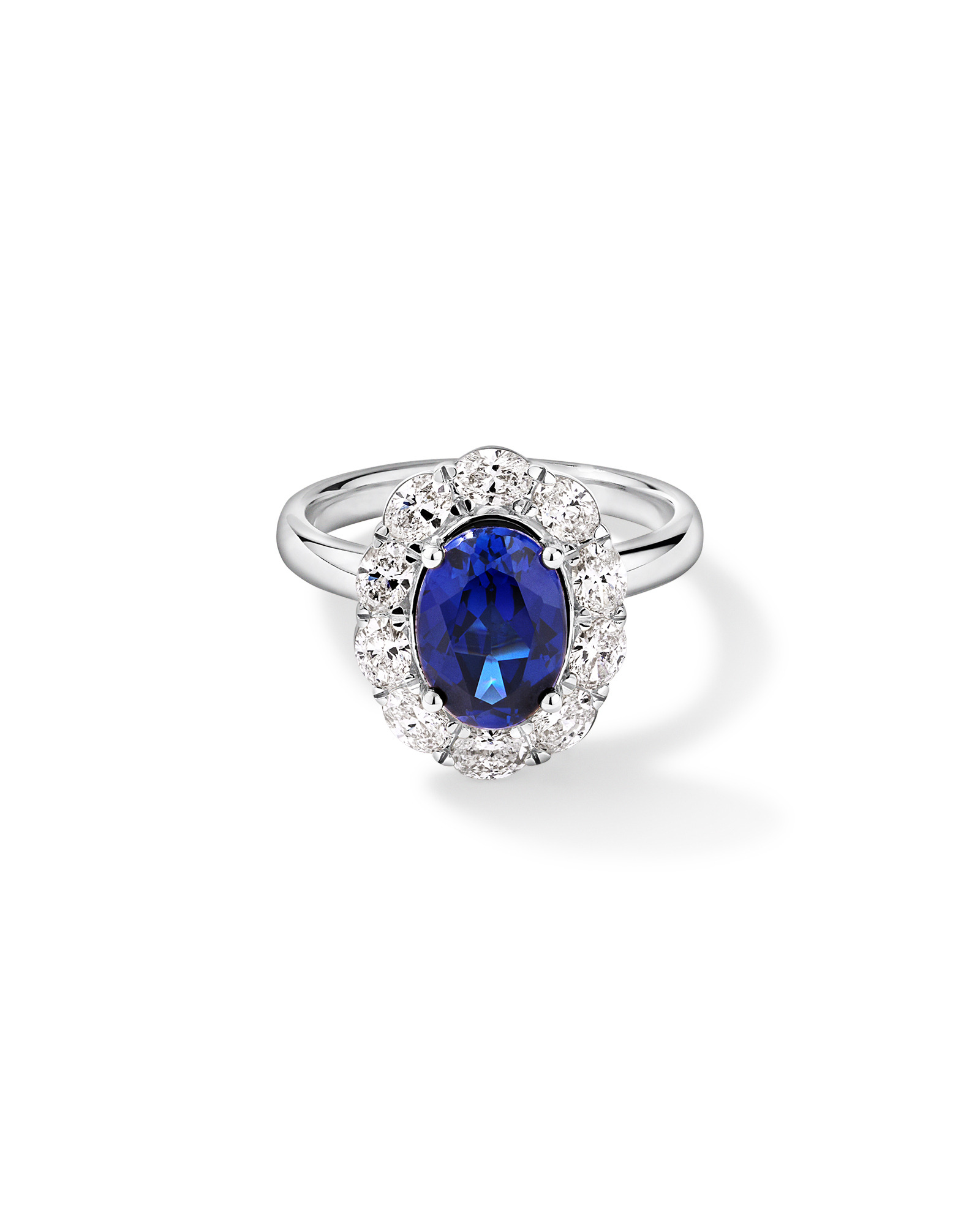 Created Sapphire & 0.97 Carat TW Laboratory-Grown Diamond Ring 10kt Gold