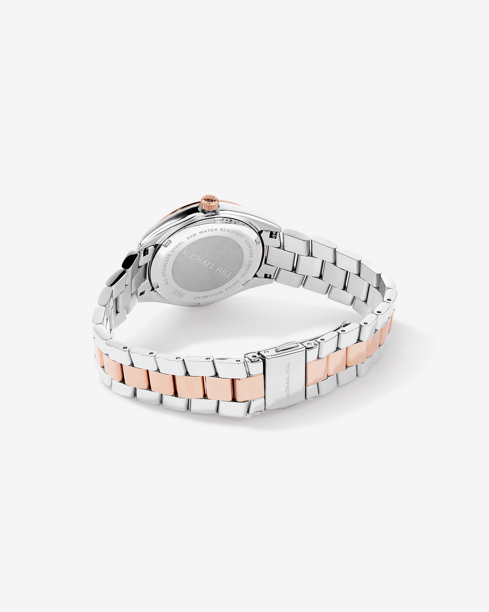 Two-Tone Women's 0.60 Carat TW Diamond Quartz Watch in Rose Gold Tone Stainless Steel