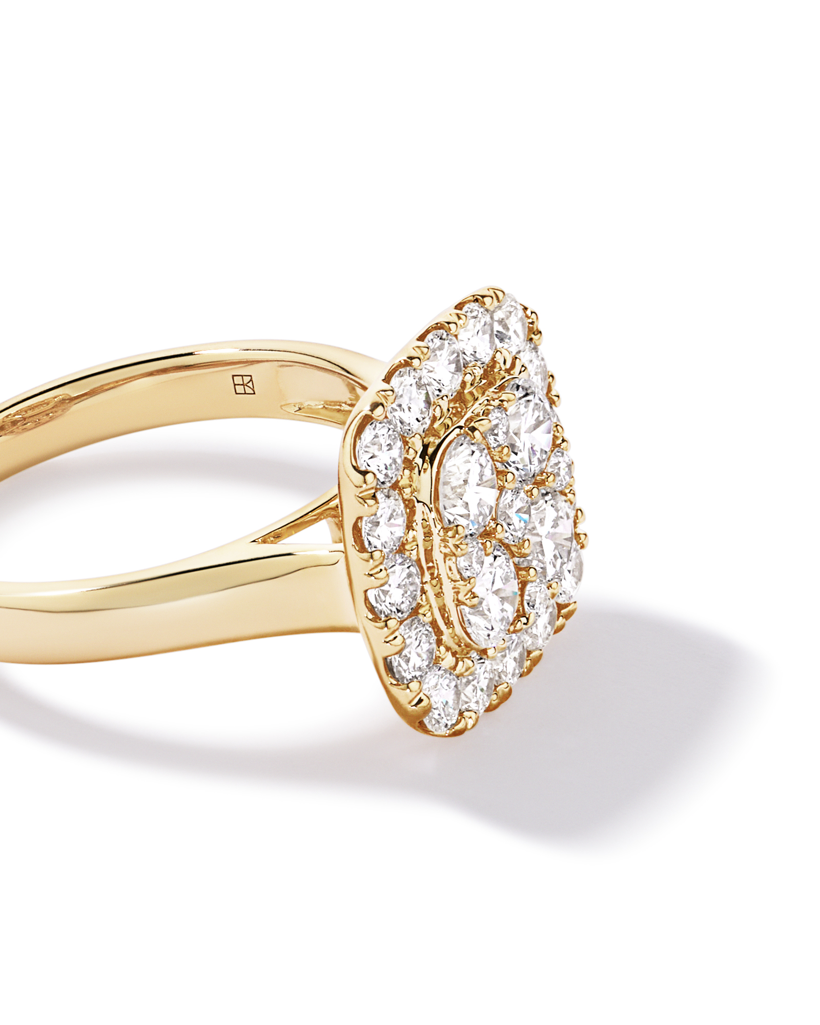 2.00 Carat TW Laboratory-Grown Diamond Cluster Ring 10kt Yellow Gold