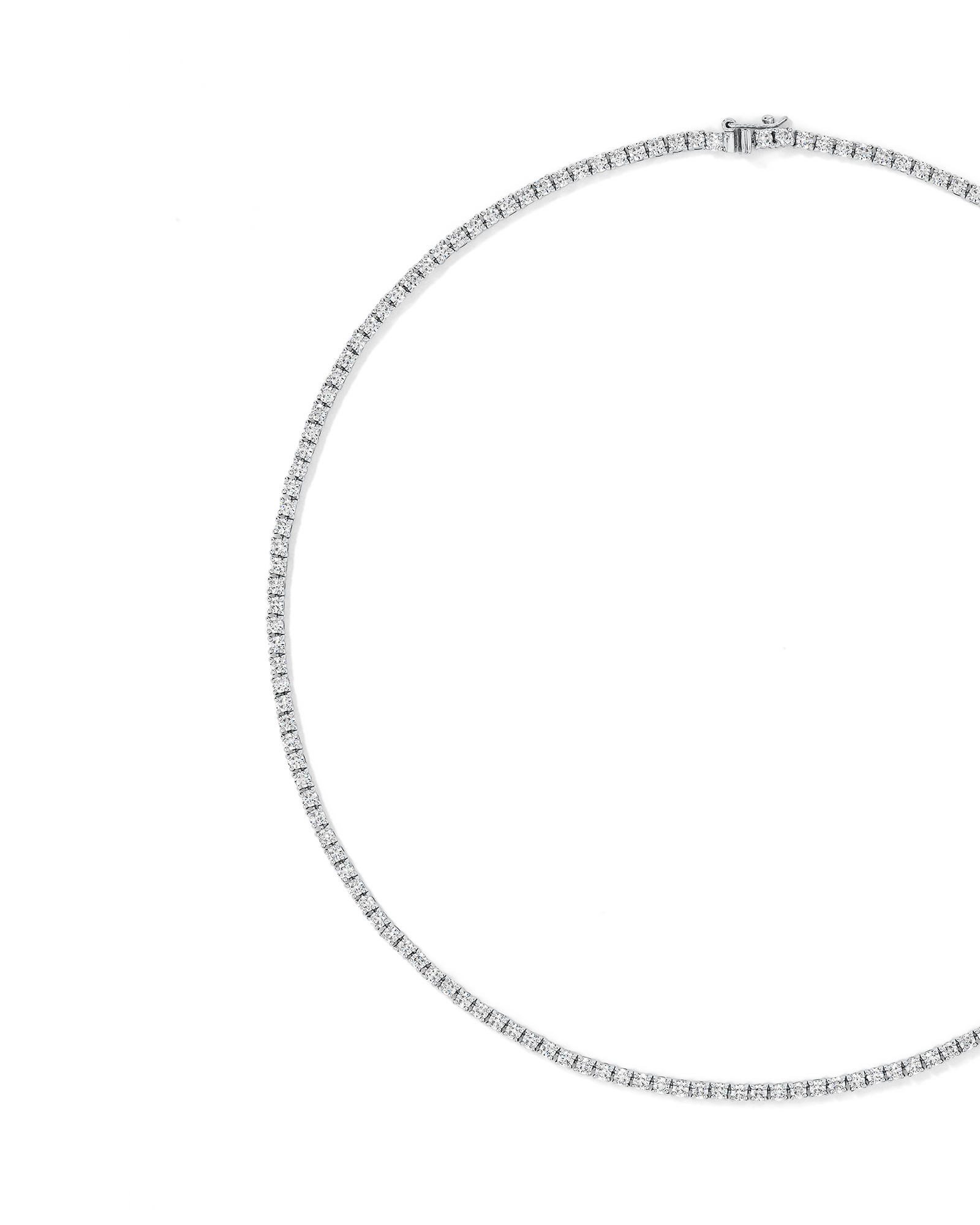 Cubic Zirconia Tennis Necklace in Sterling Silver