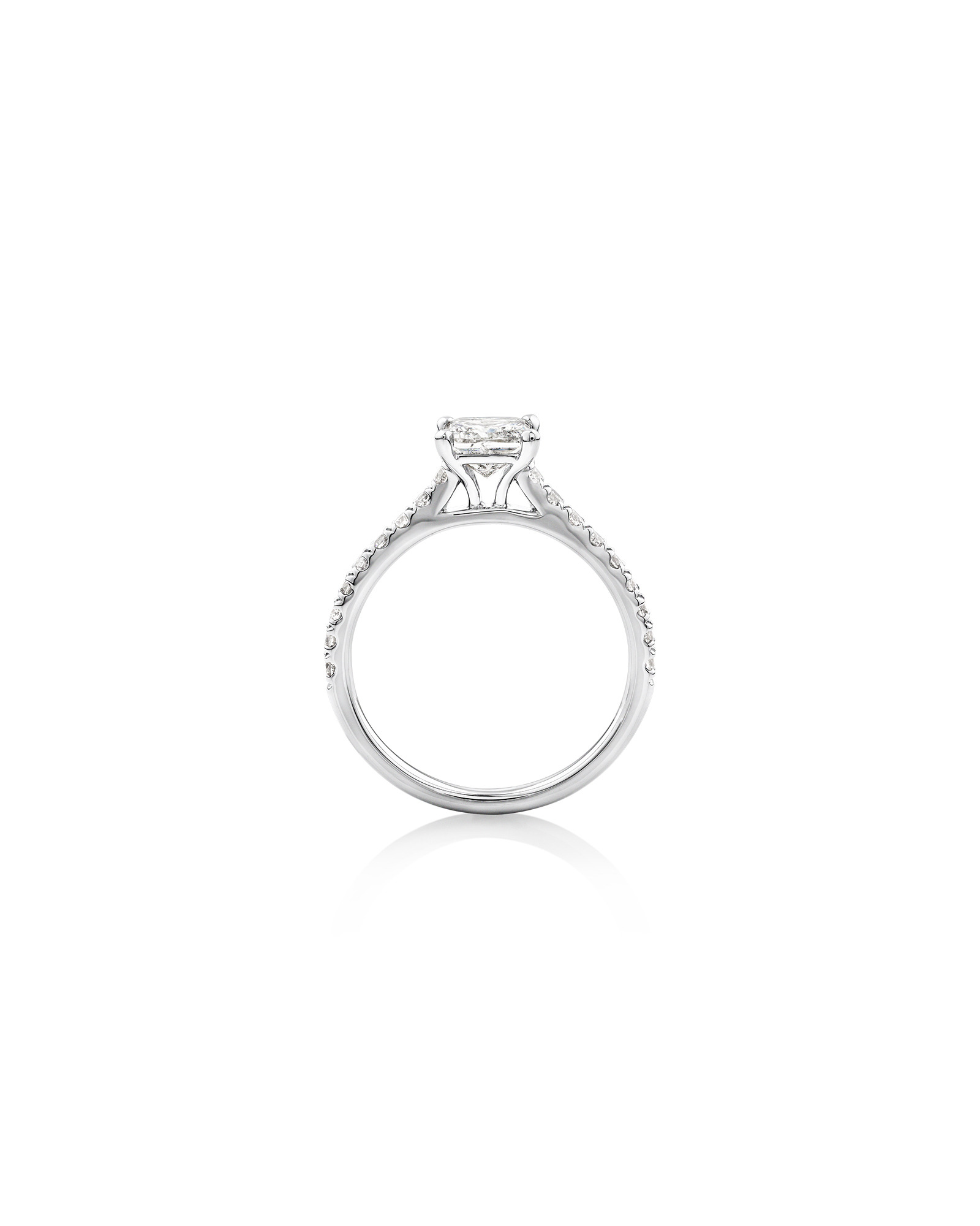 Bague de fiançailles en or blanc 14 K avec diamants totalisant 1,25 ct