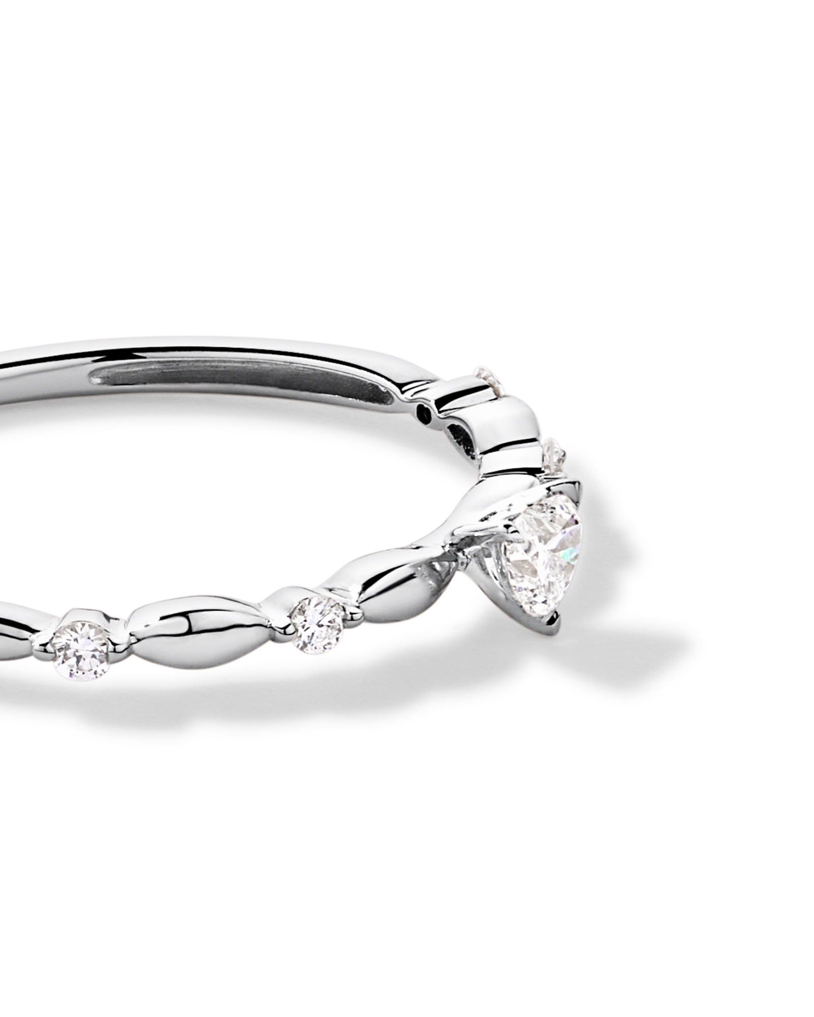 0.15TW Heart and Round Brilliant Laboratory-Grown Diamond Promise Ring 10kt Gold