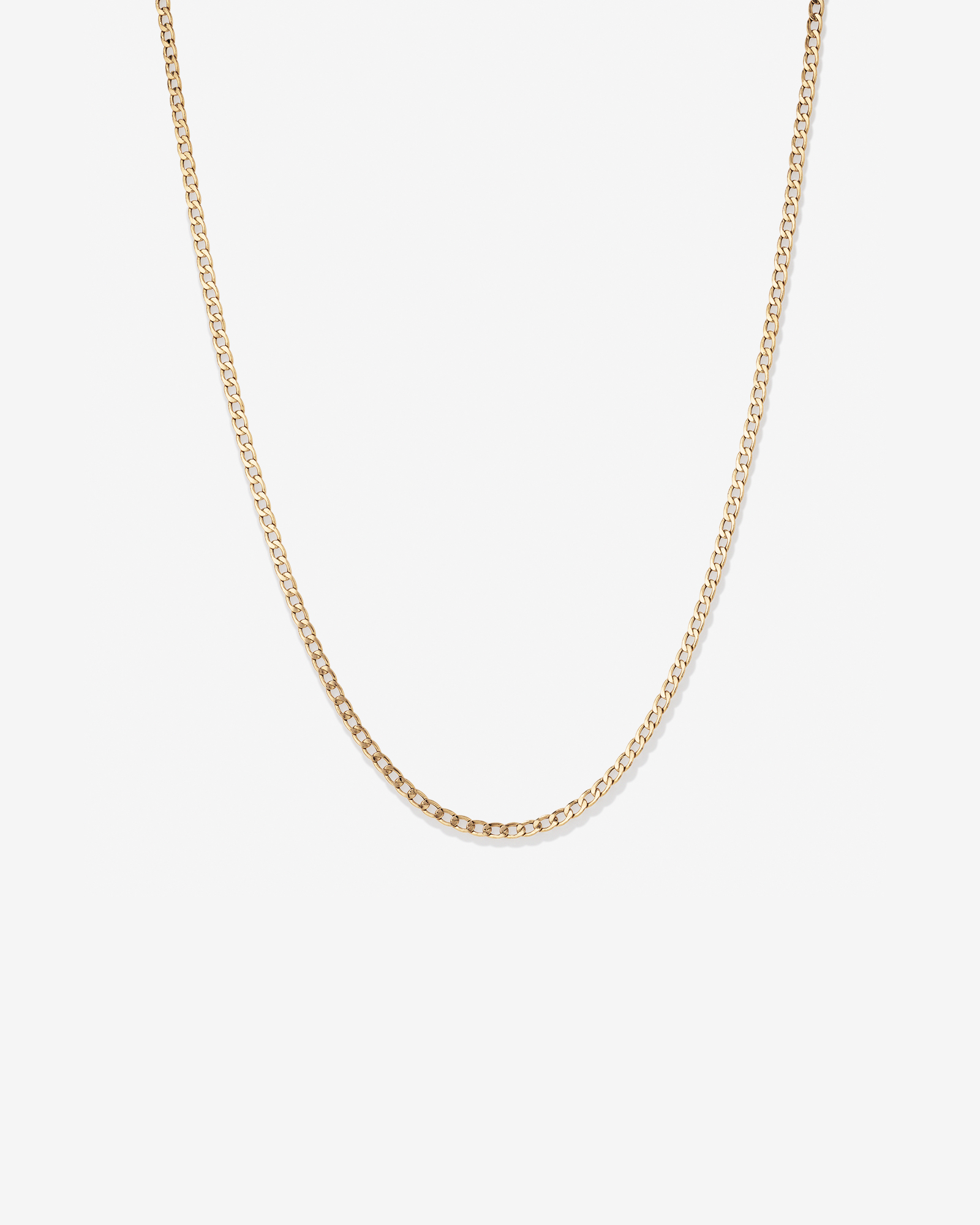 50cm (20") Semi Solid Curb Chain in 10kt Yellow Gold