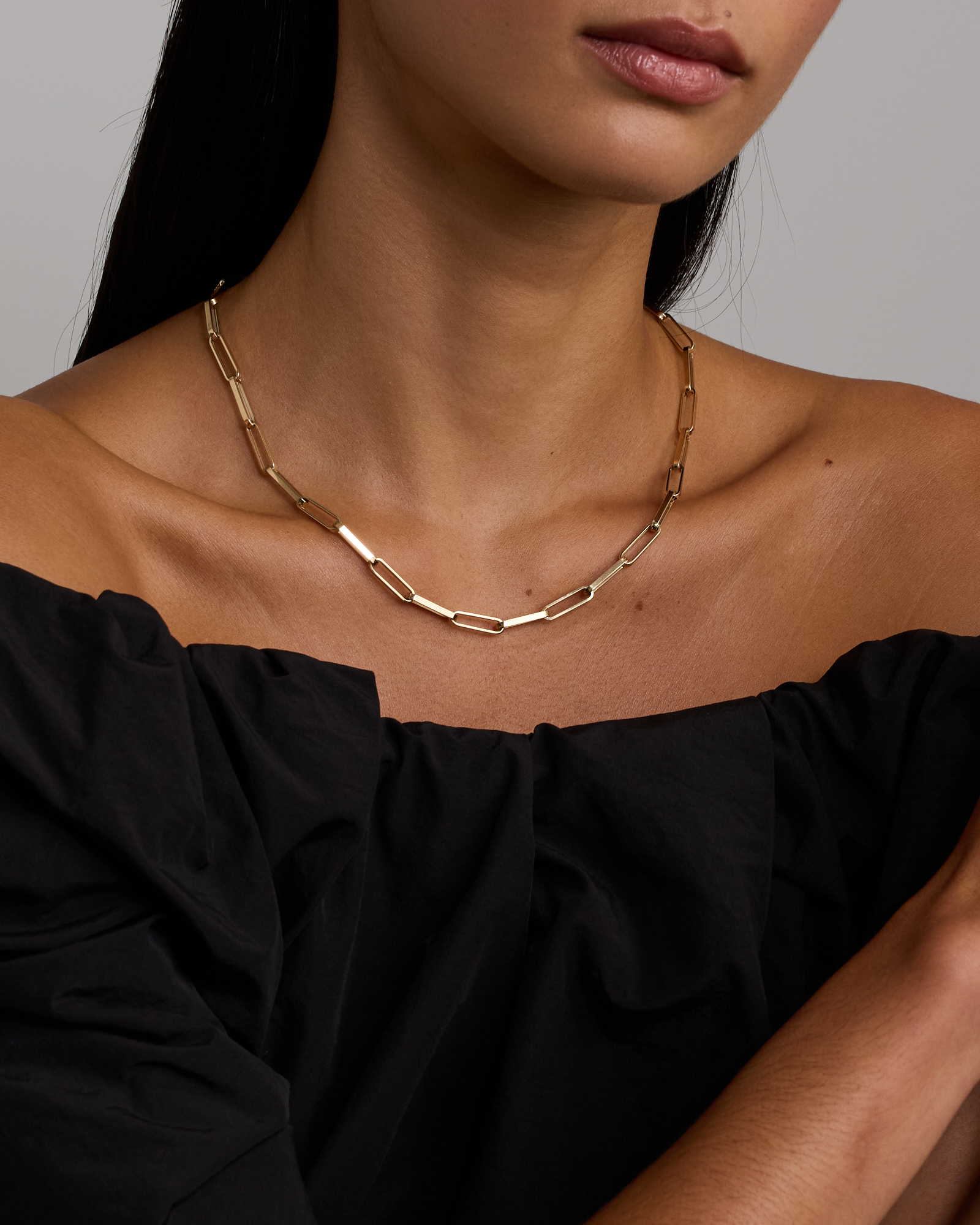 45cm (18”) 4.5mm Width Hollow Rectangular Link Chain in 10kt Yellow Gold