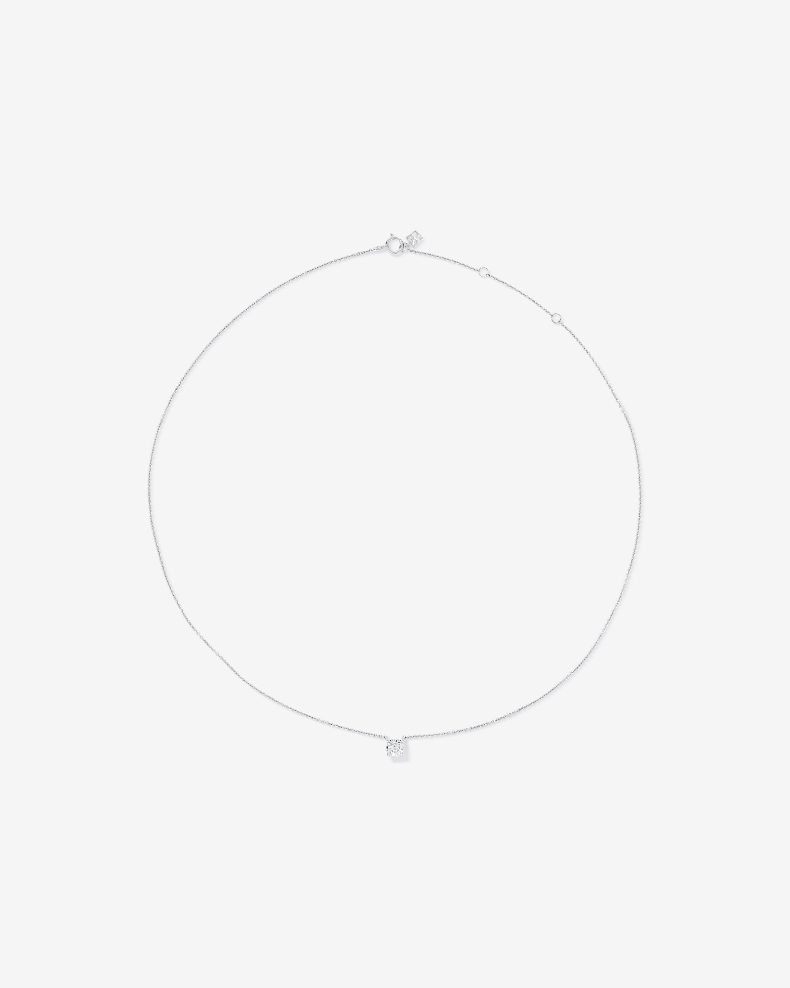 0.50TW Lab Diamond Round Brilliant Solitaire Necklace in Silver