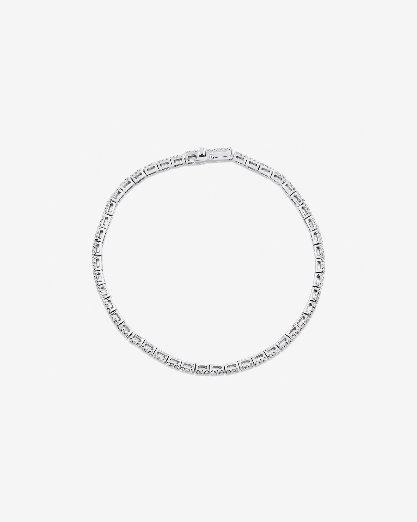 3.37 Carat TW Baguette Diamond Tennis Bracelet in 14kt White Gold