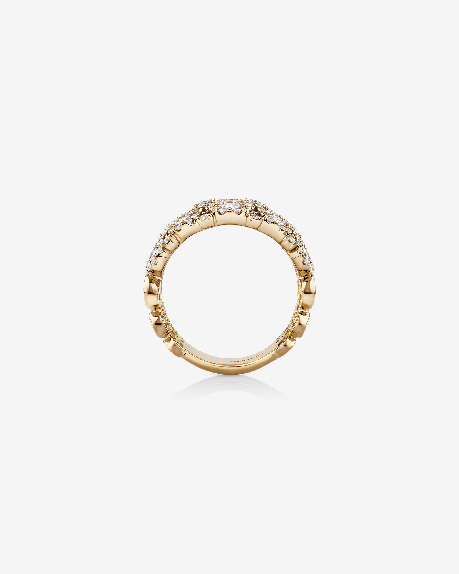 3 Row Bubble Ring with 3.00 Carat TW Diamonds in 14kt Yellow Gold