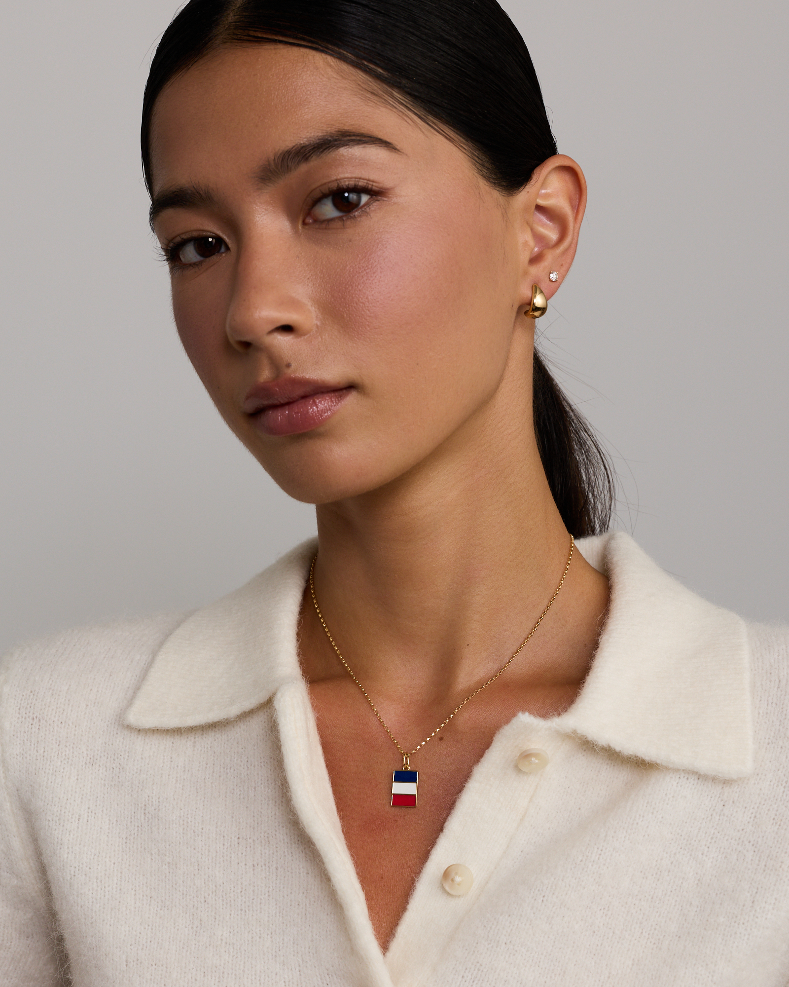 France Flag Pendant in 18Kt Vermeil