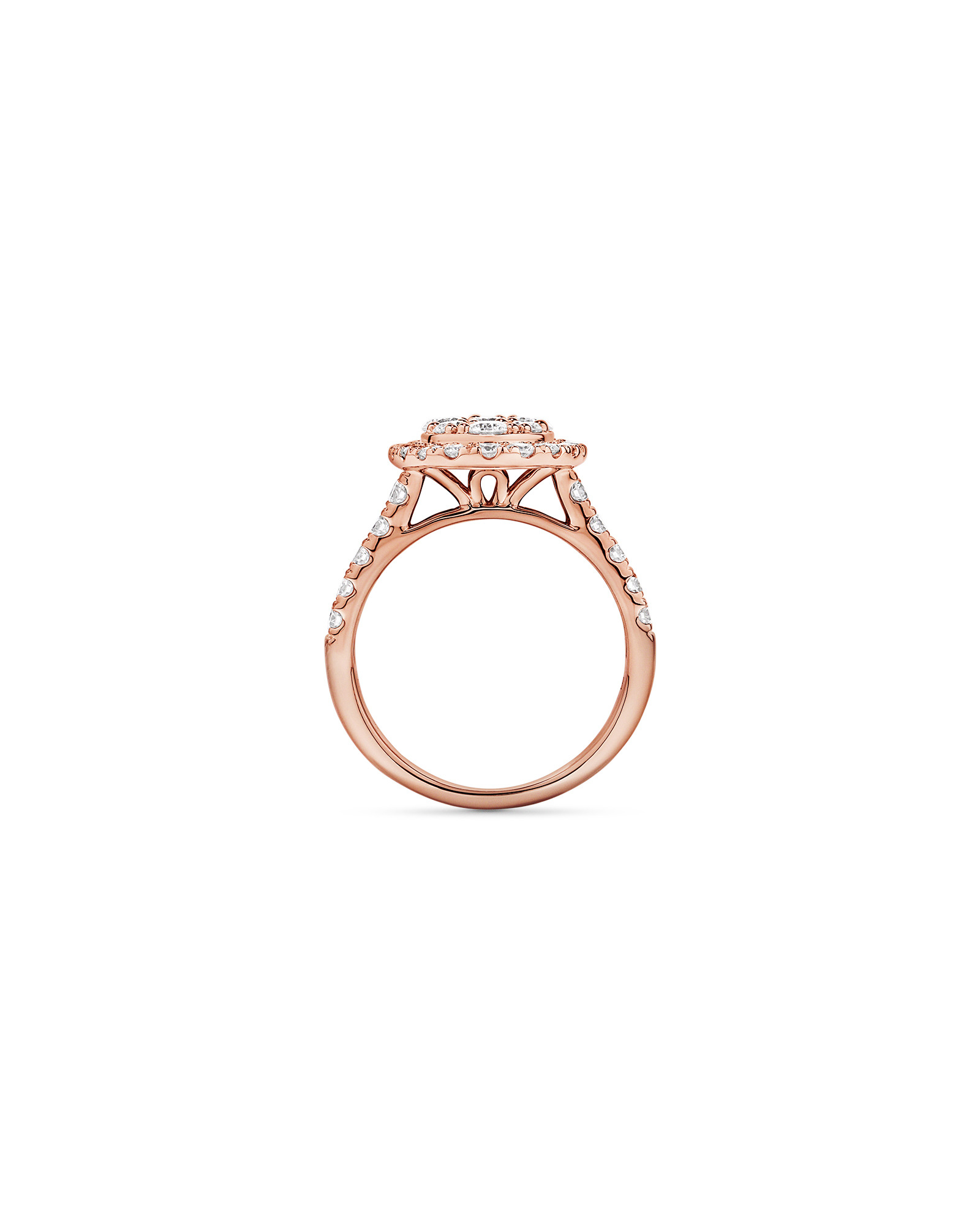 2.00TW Round Brilliant Laboratory-Grown Diamond Cluster Ring 10kt Rose Gold