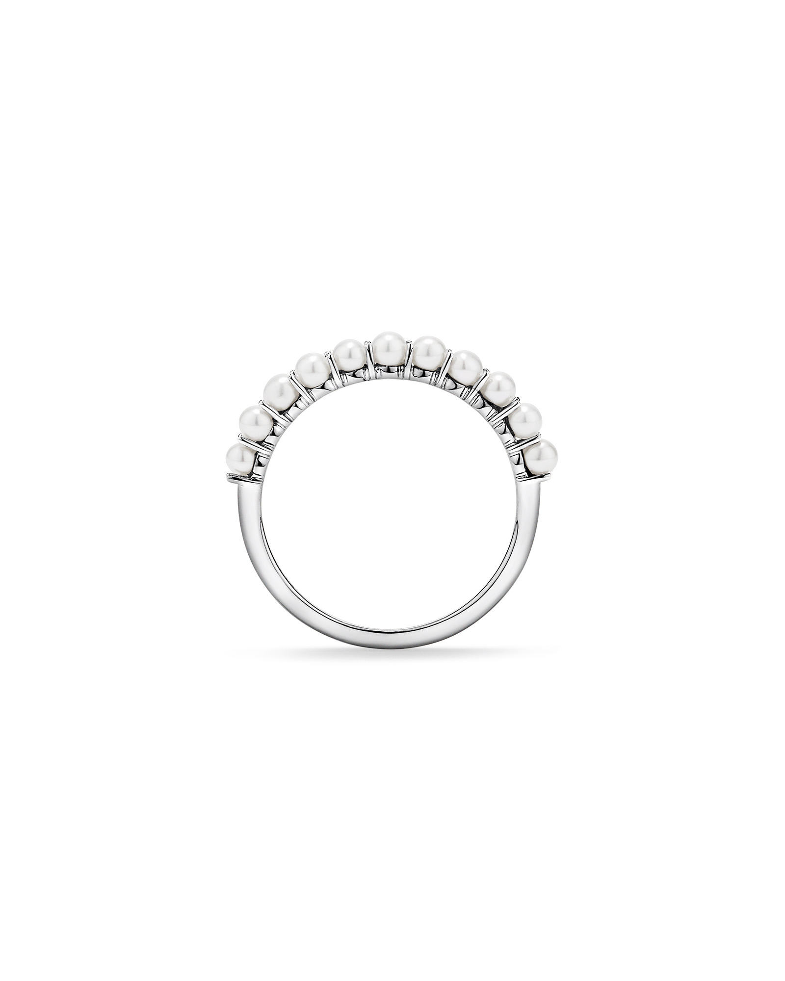 Cultured Freshwater Pearl Band Ring 10kt White Gold