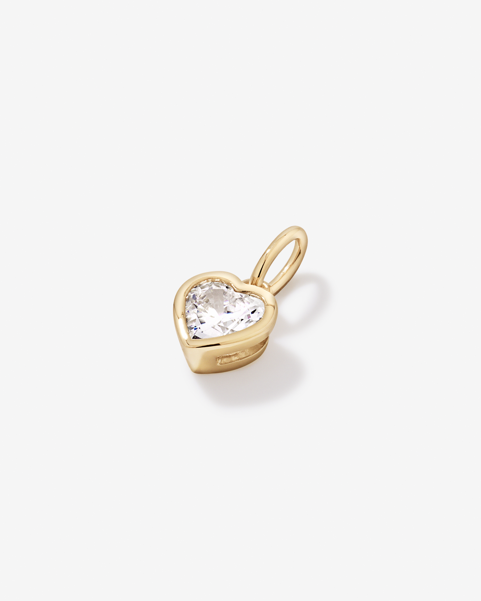 Heart-Cut Cubic Zirconia Pendant in 18kt Yellow Gold Vermeil