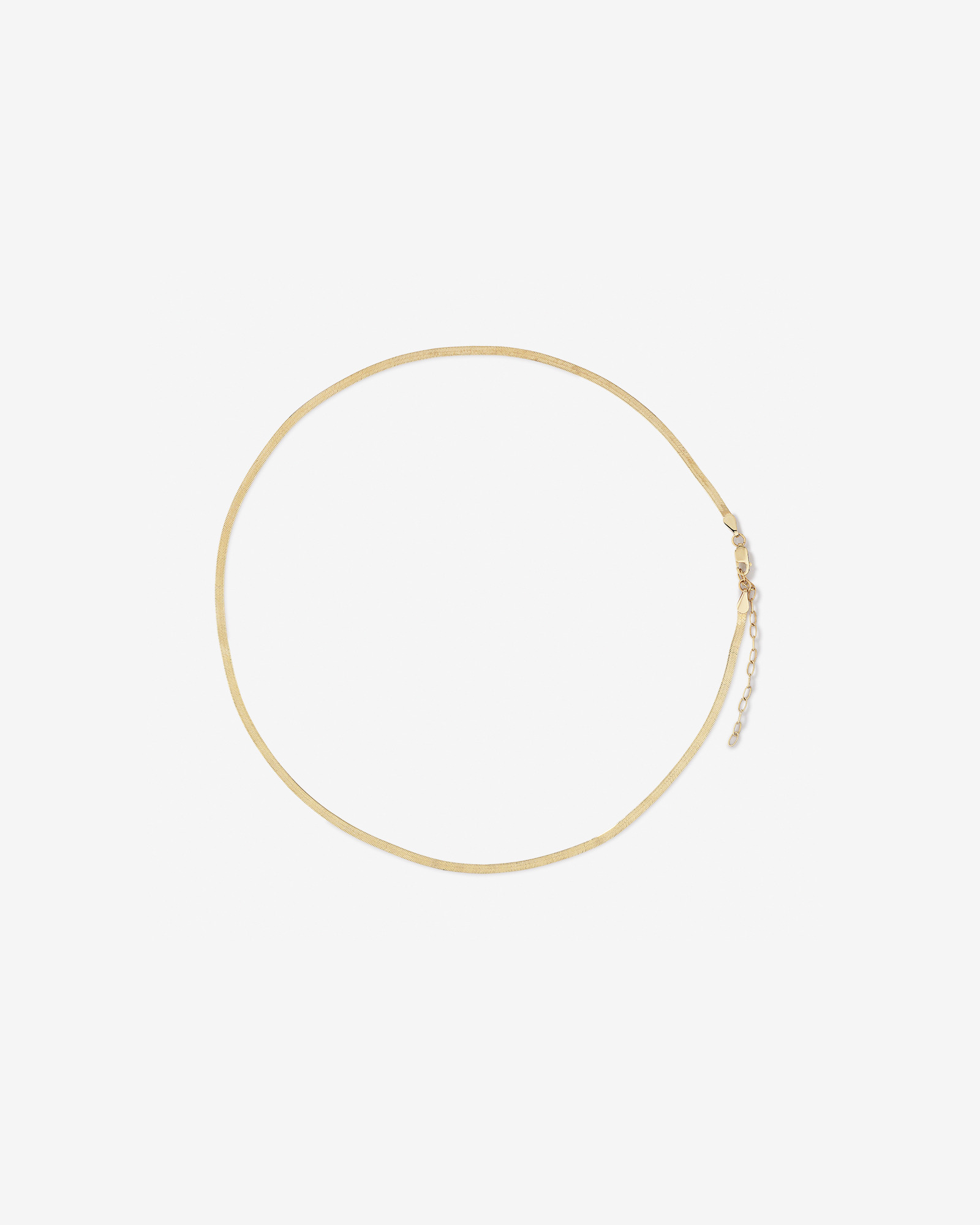 45cm (18”) 2mm-2.5mm Width Herringbone Chain 10kt Yellow Gold