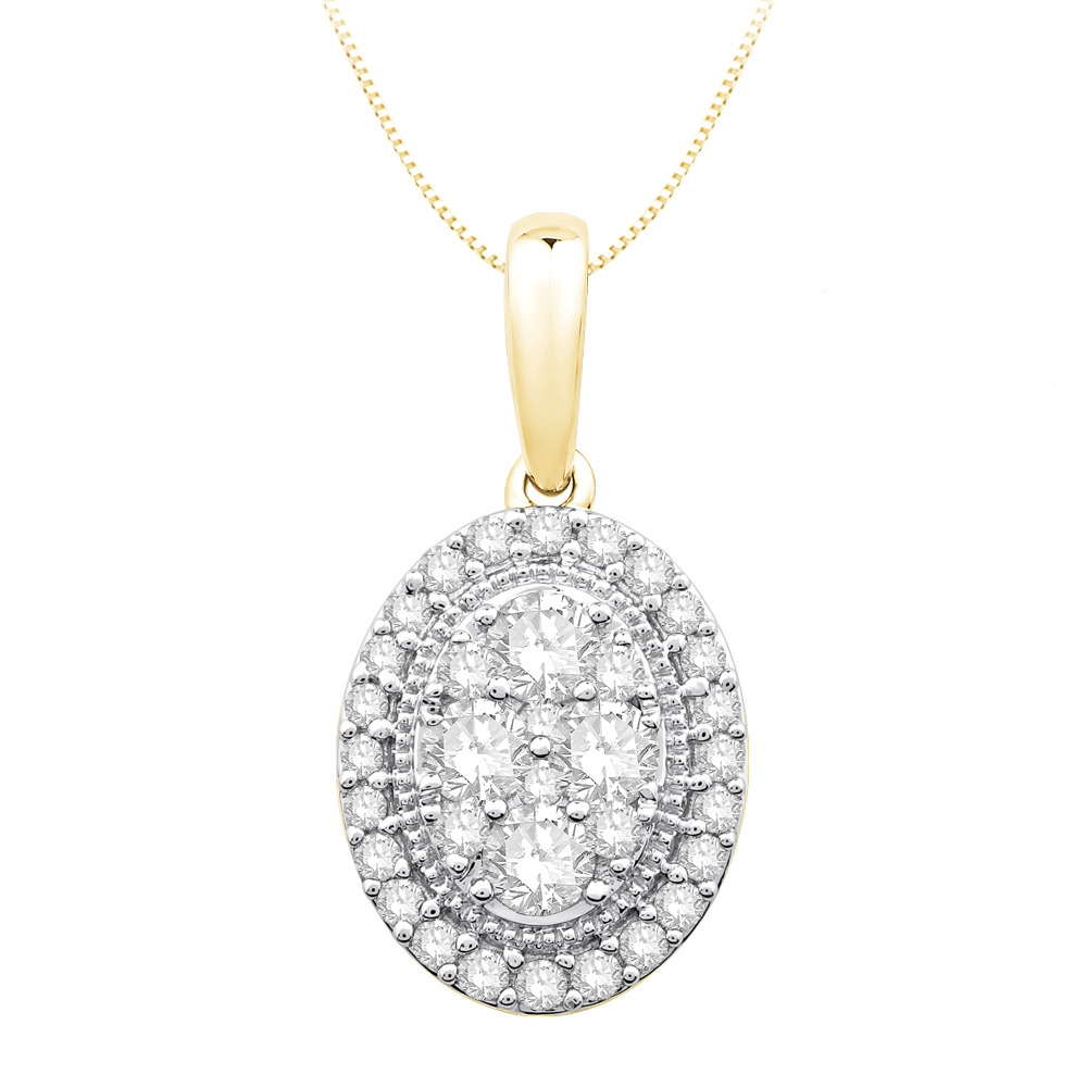 Oval Pendant with 0.40 Carat TW of Diamonds in 10kt Yellow Gold