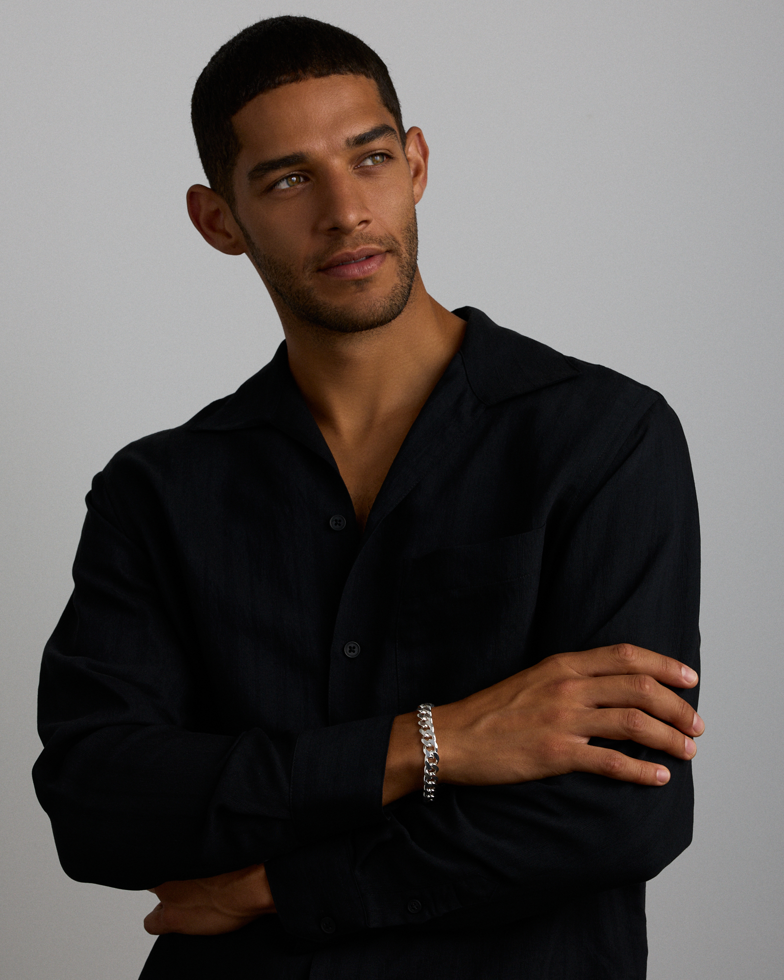 Bracelet à maillons gourmette pour homme de 23 cm en argent sterling