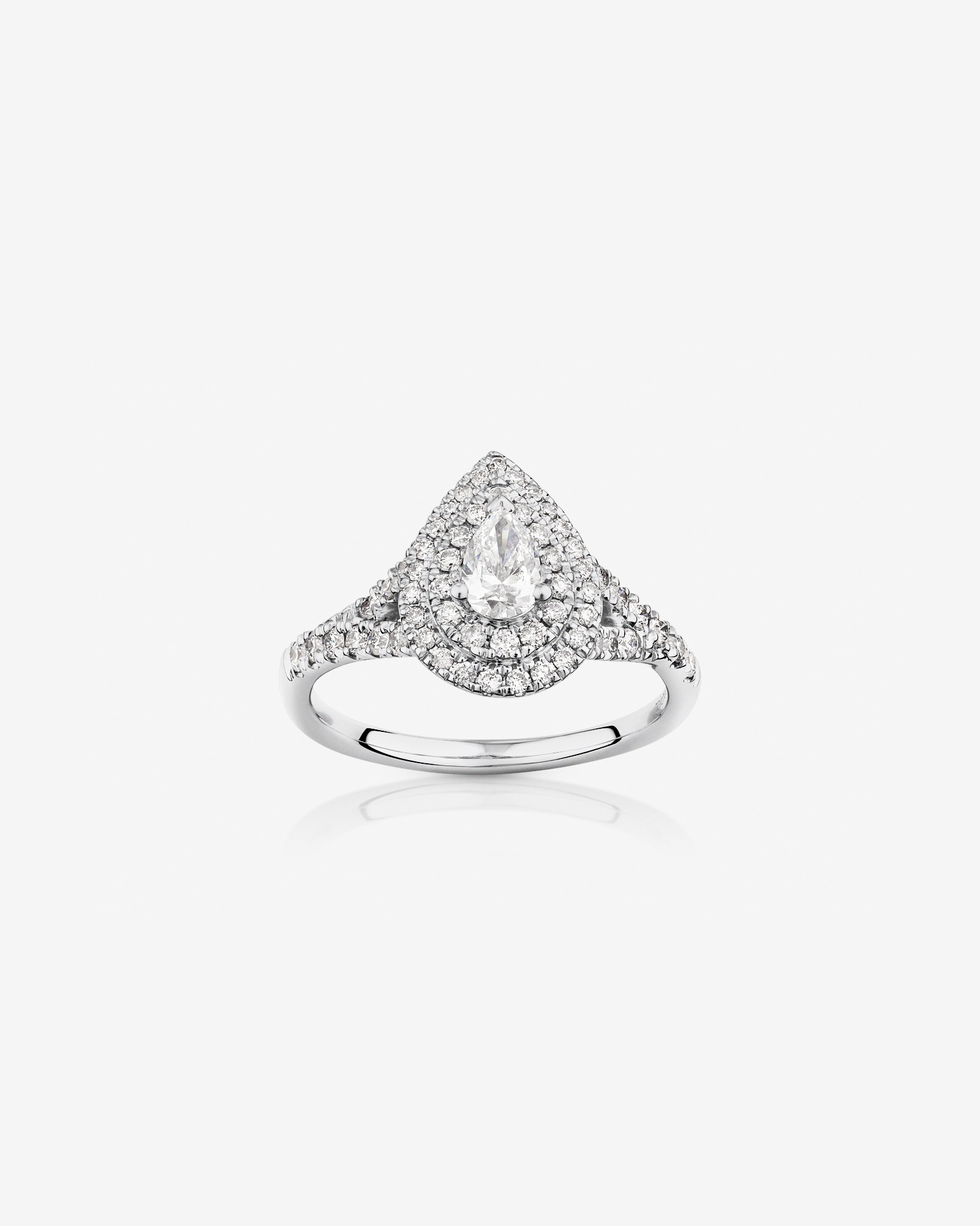 Ensemble nuptial en or blanc 14 K avec diamants totalisant 1 ct