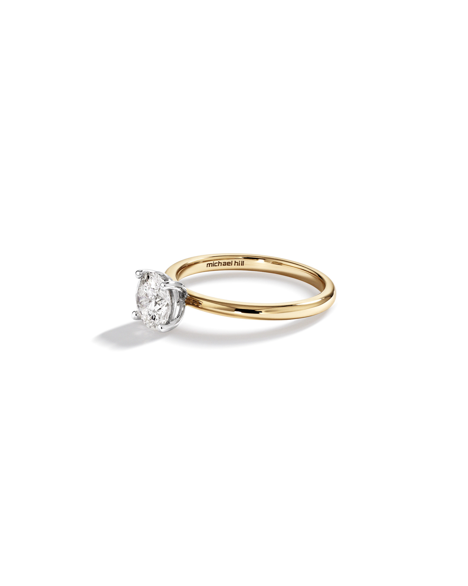 1.00 Carat TW Round Brilliant Diamond Solitaire Engagement Ring in 14kt White and Yellow Gold
