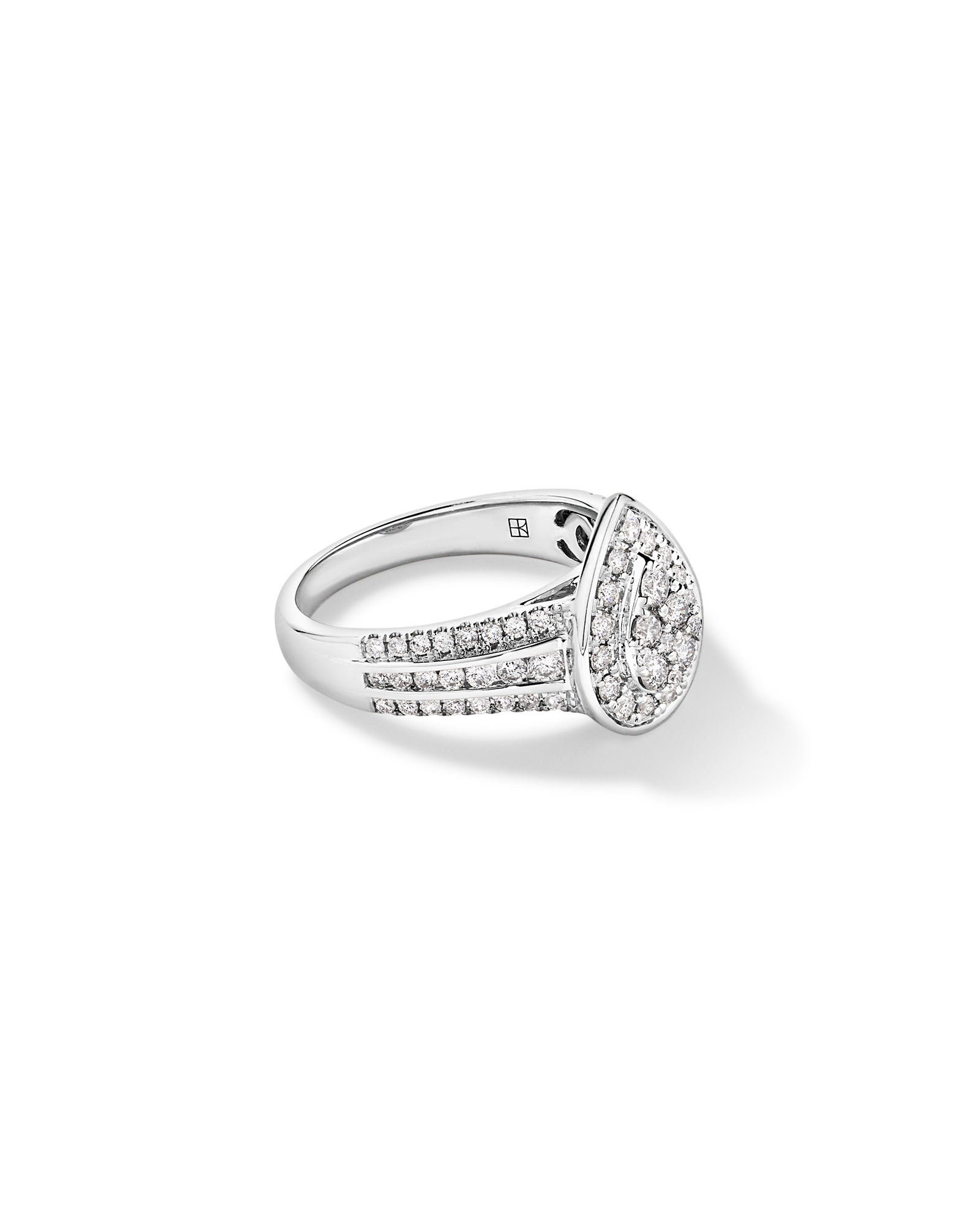 0.85 Carat TW Pear-Shaped Diamond Cluster Ring 10kt Gold