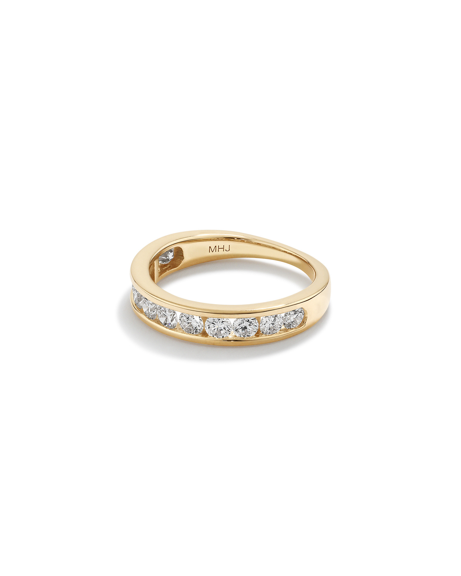 1.00 Carat TW Channel Set Round Brilliant Laboratory-Grown Diamond Wedding Ring 14kt Yellow Gold