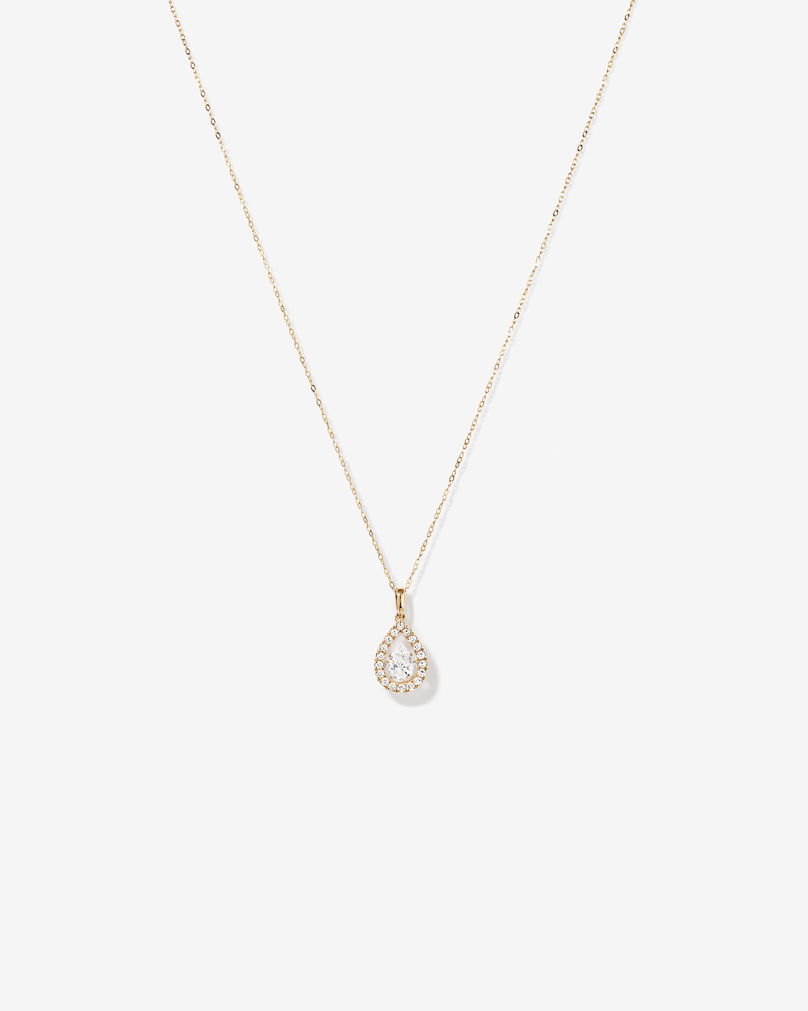 Lume Lab Pear Pendant with 1.00 Carat TW of Laboratory-Grown Diamonds in 10kt Gold