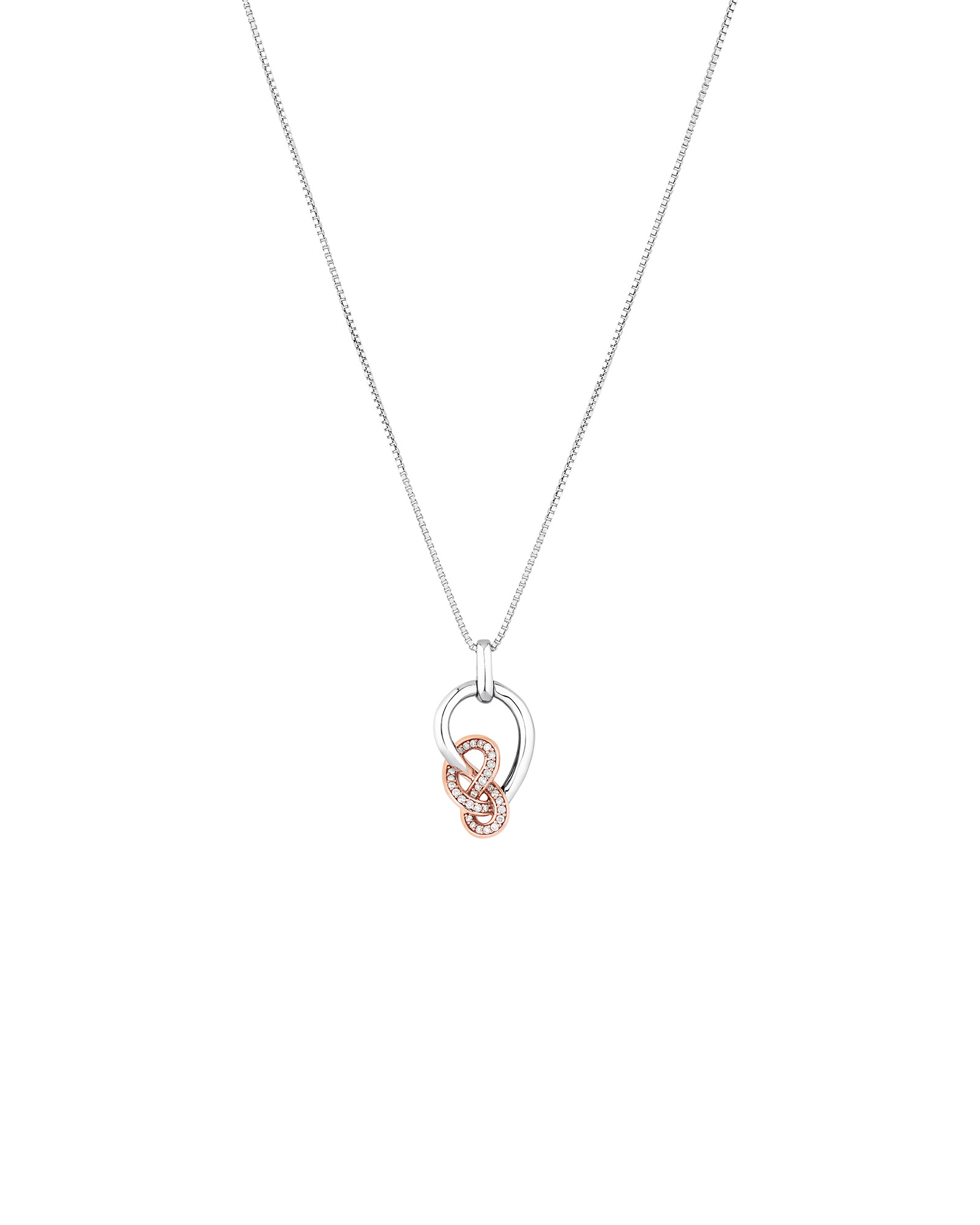 Small Knots Pendant with 0.13 Carat TW of Diamonds in Sterling Silver